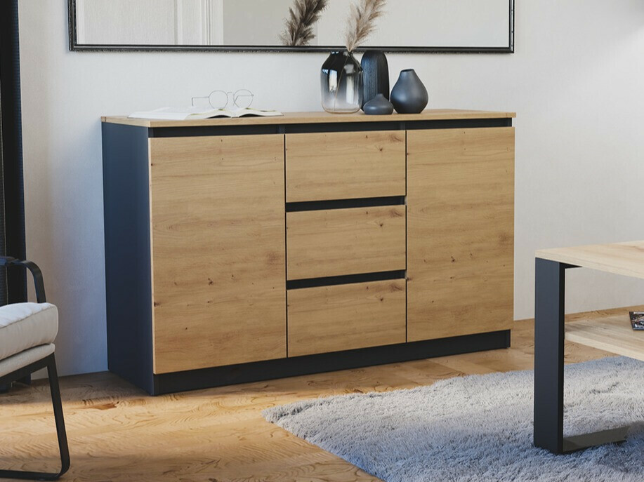 Cómoda Elbvelu 112 (Roble Artisan + Antracita)