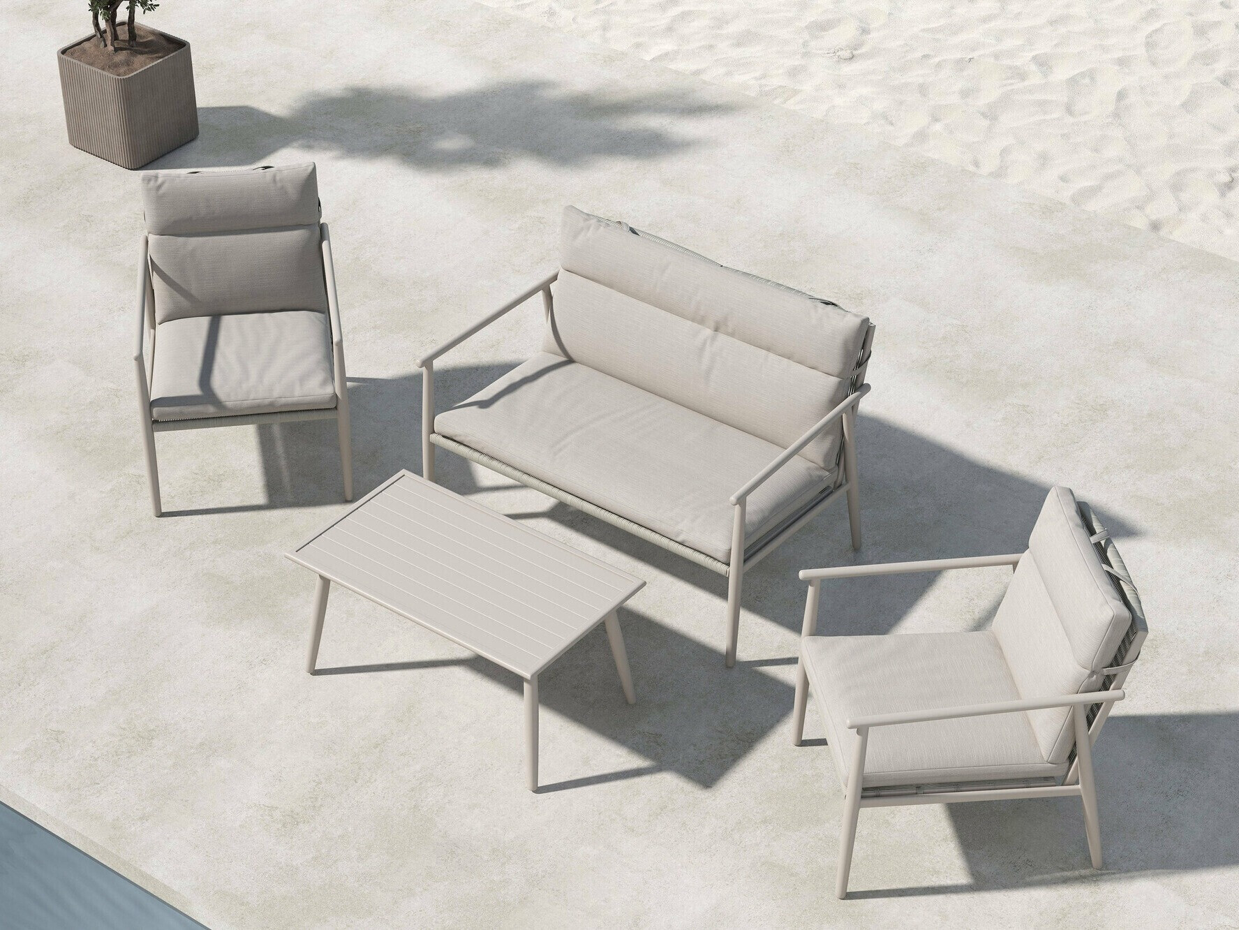 Conjunto de muebles de exterior Dallas 4831 (Beige)