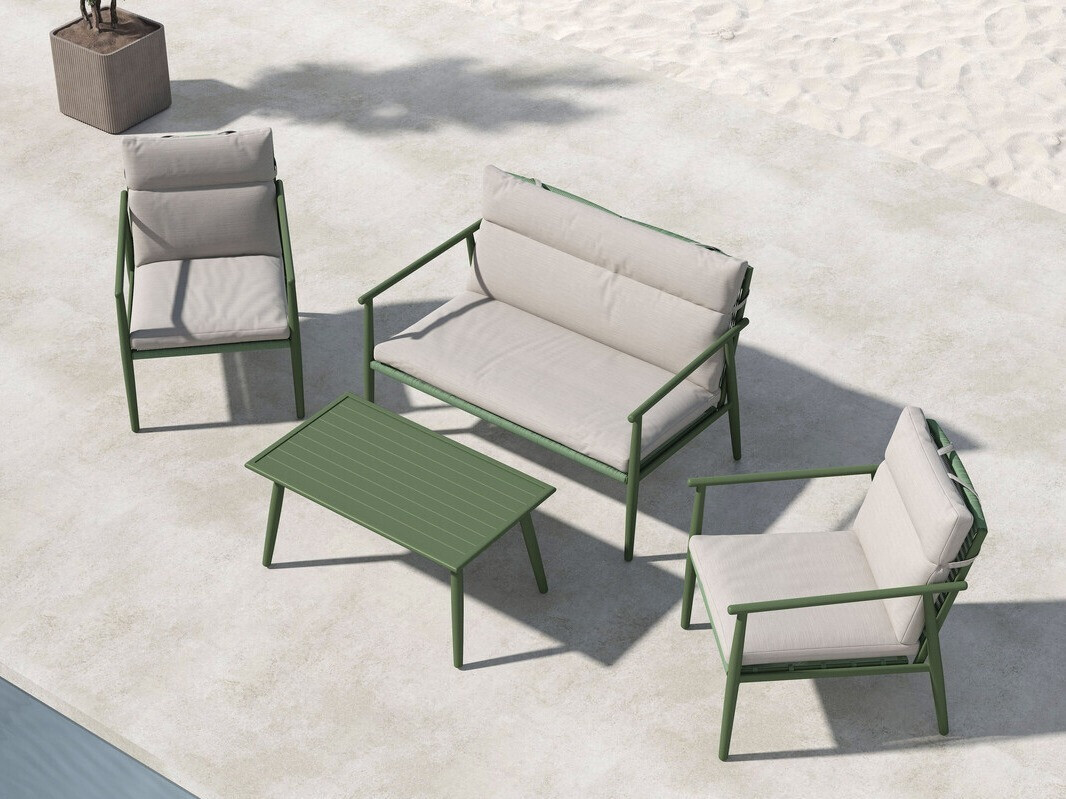 Conjunto de muebles de exterior Dallas 4831 (Verde + Beige)