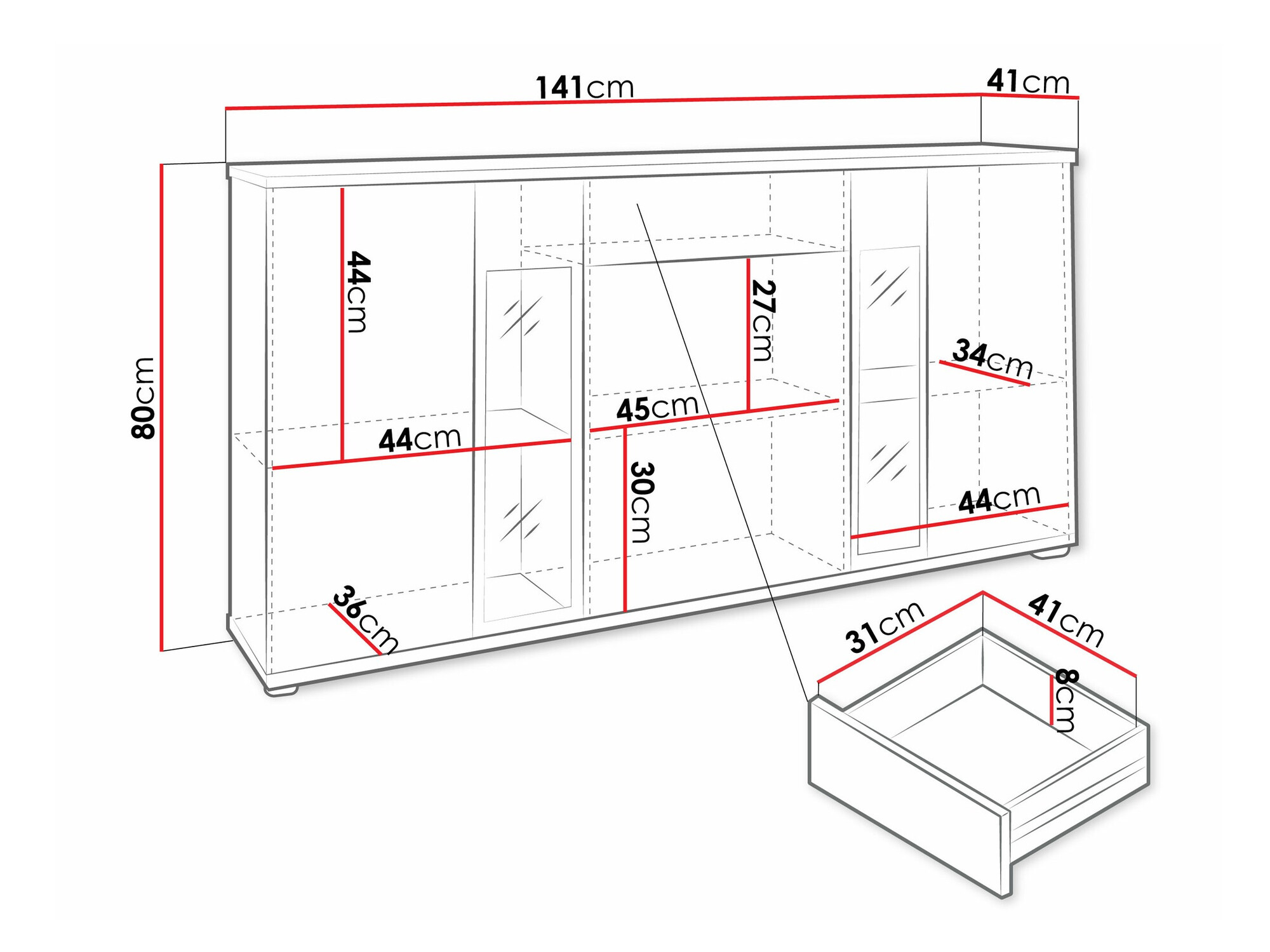 Cómoda Tucson 114 (Nogal)