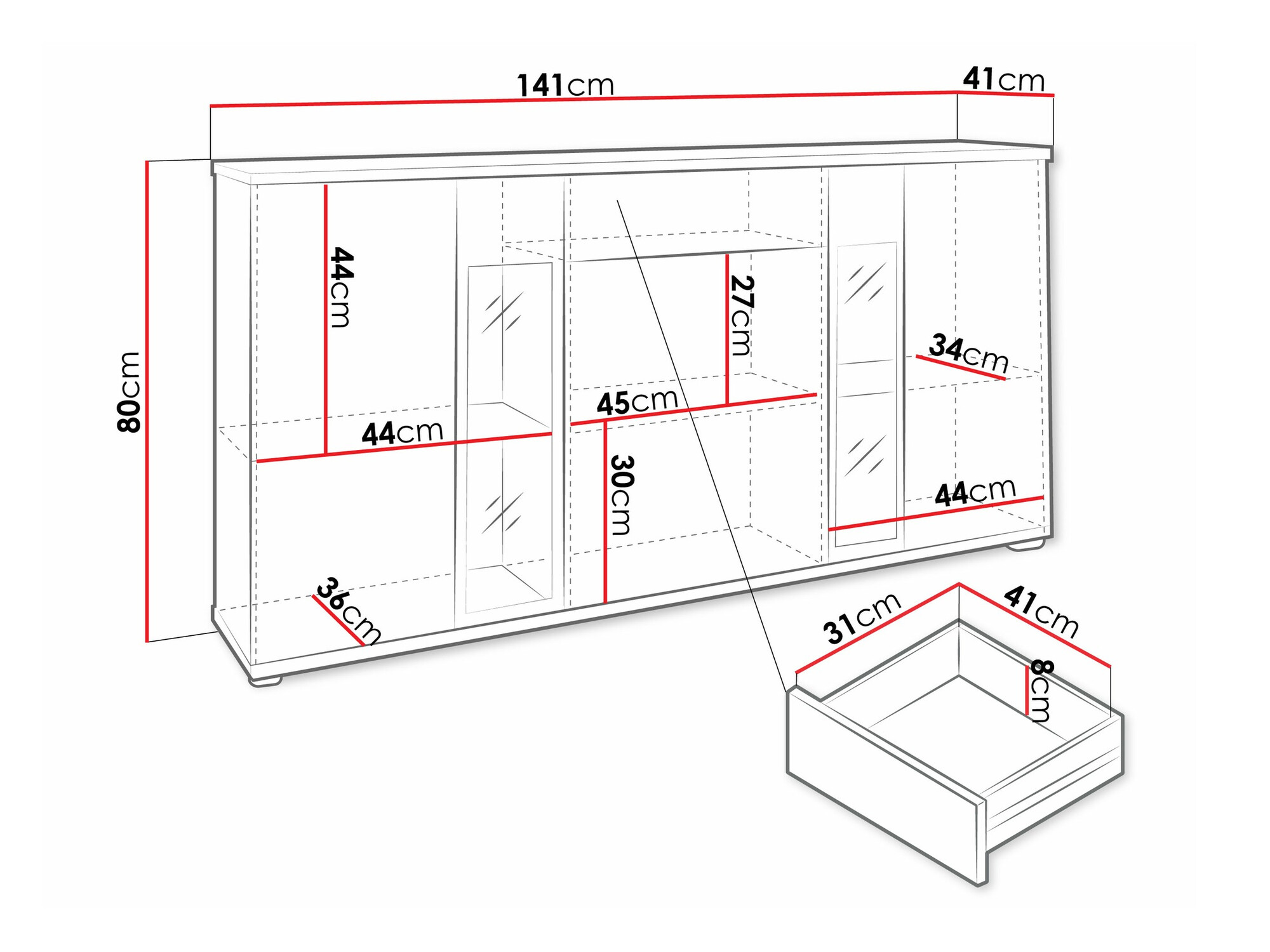 Cómoda Tucson 114 (Roble de lefkada)