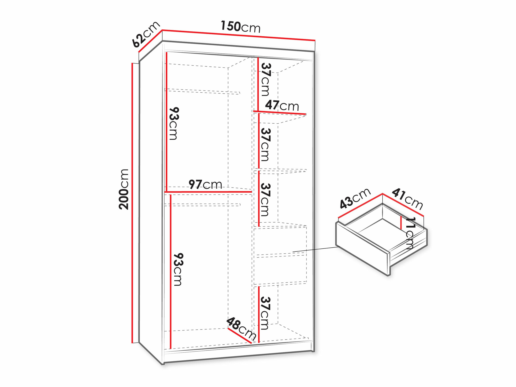 Armario Hartford 502 (Negro)