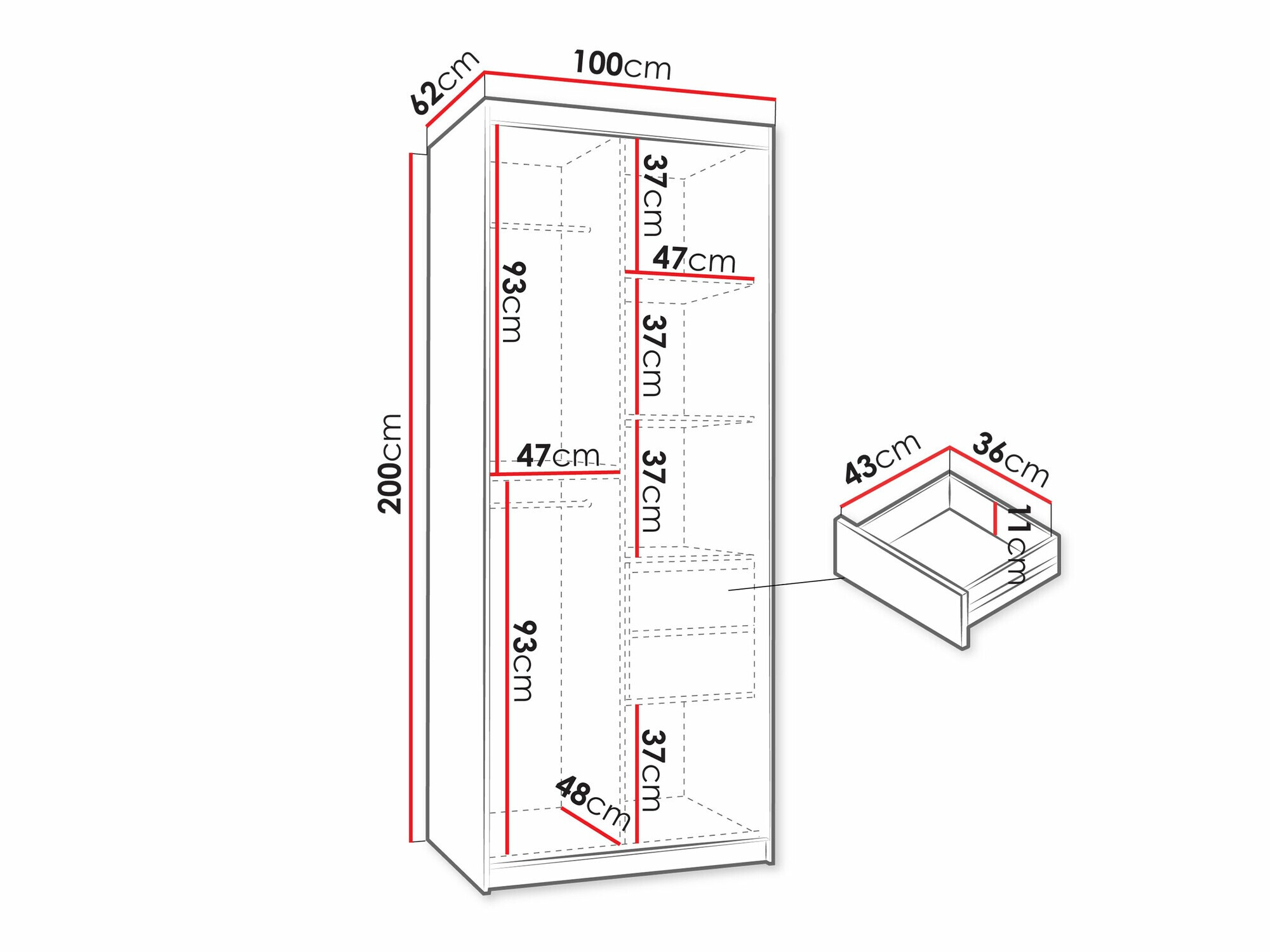 Armario Hartford 505 (Negro)