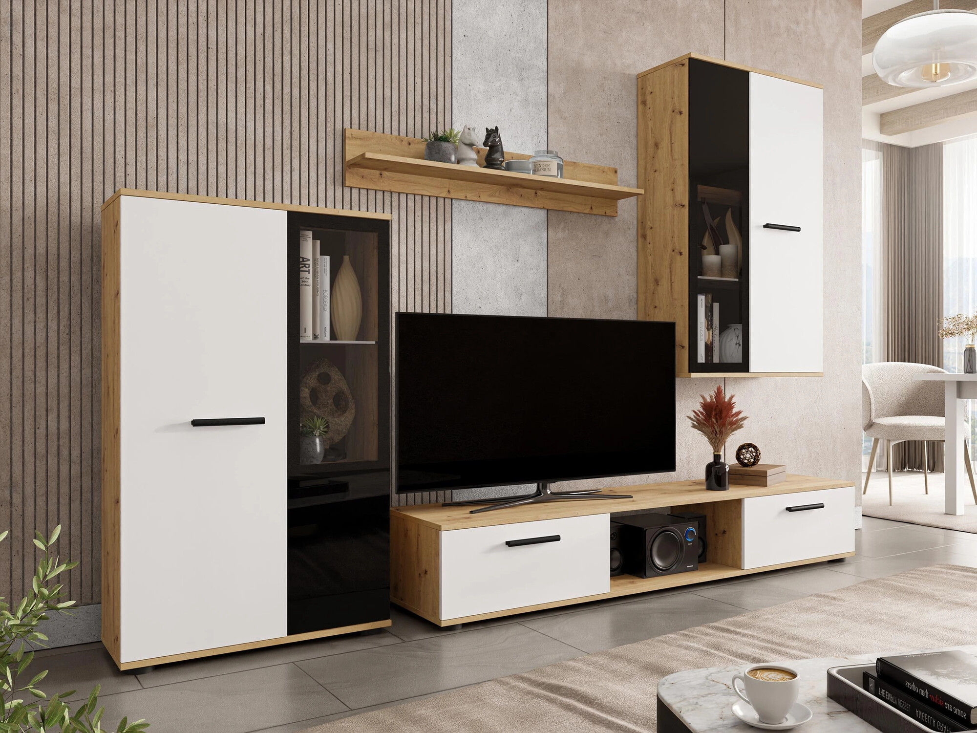 Cómoda Tucson 114 (Artrisan roble + Blanco)