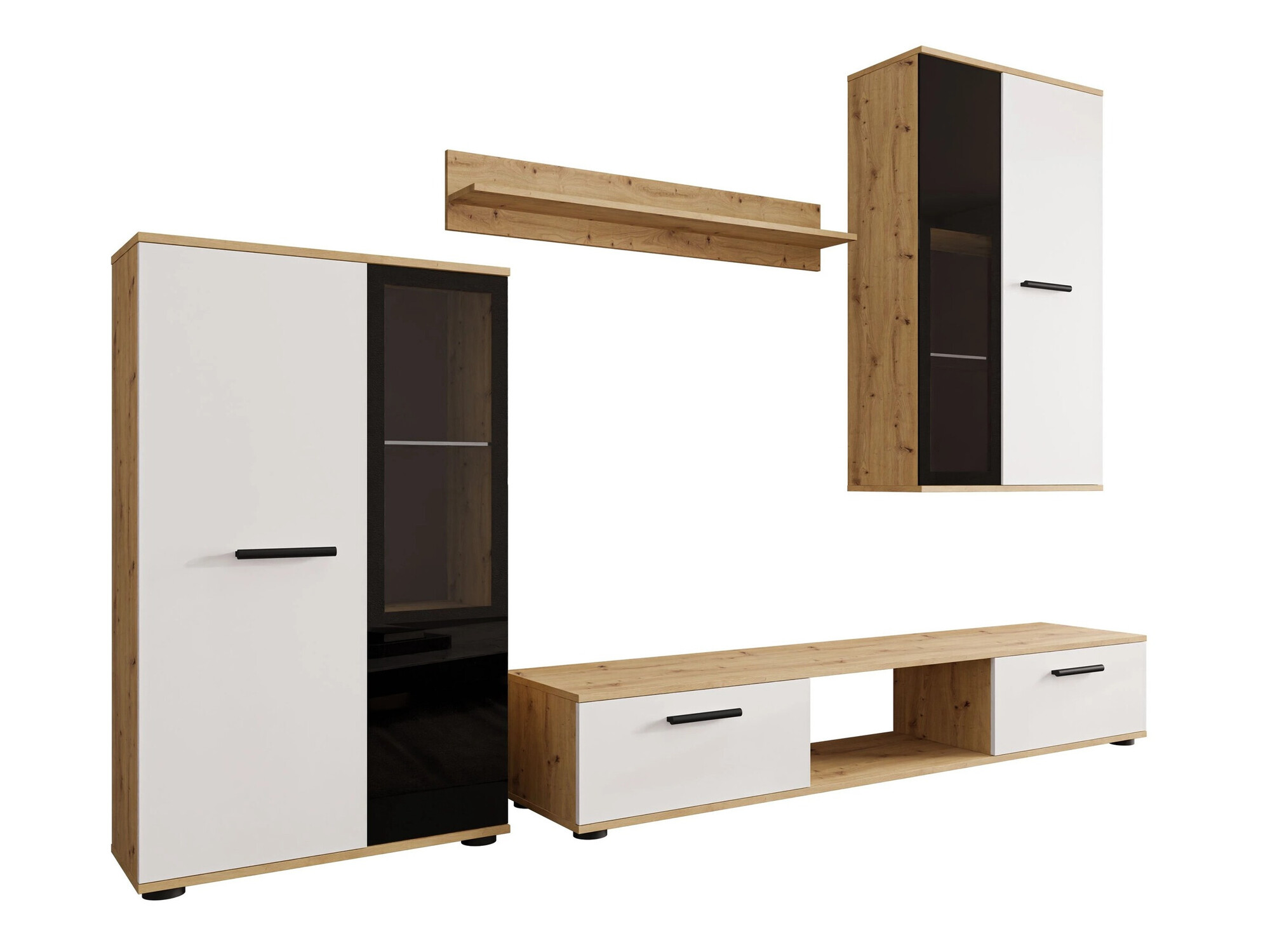 Conjunto de salón Genio (Roble Artisan + Blanco)
