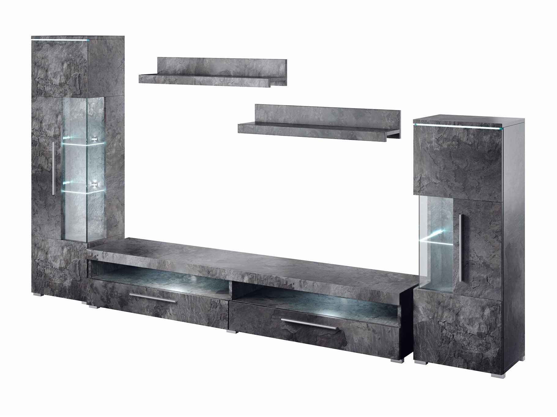 Conjunto de salón Torvire 107 (Hormigón oscuro)