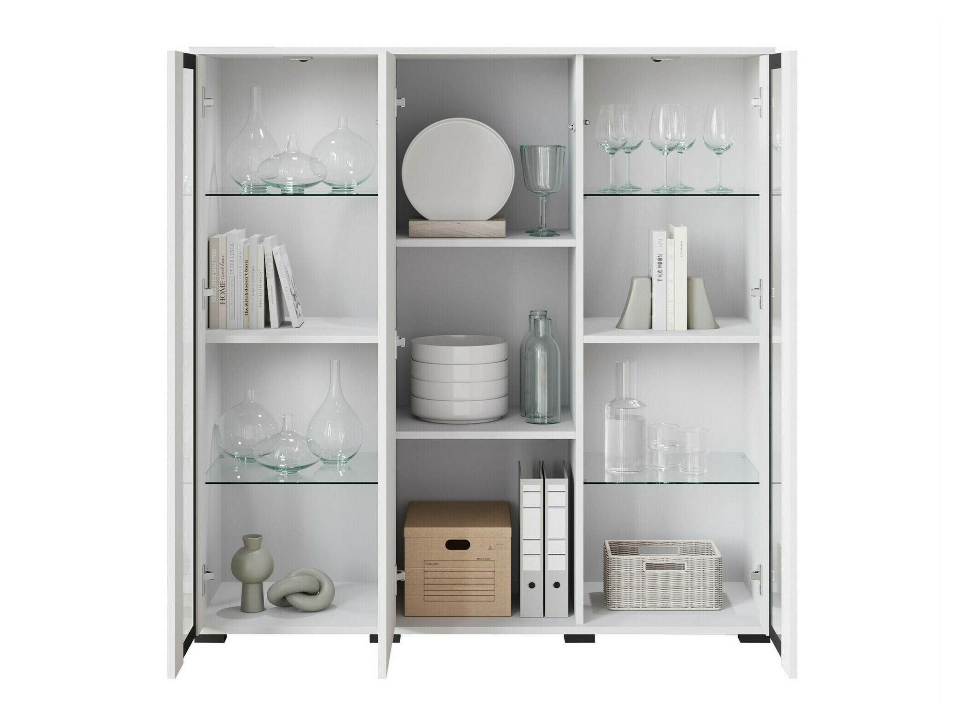 Aparador Torcame 100 (Roble wotan + Blanco brillante)