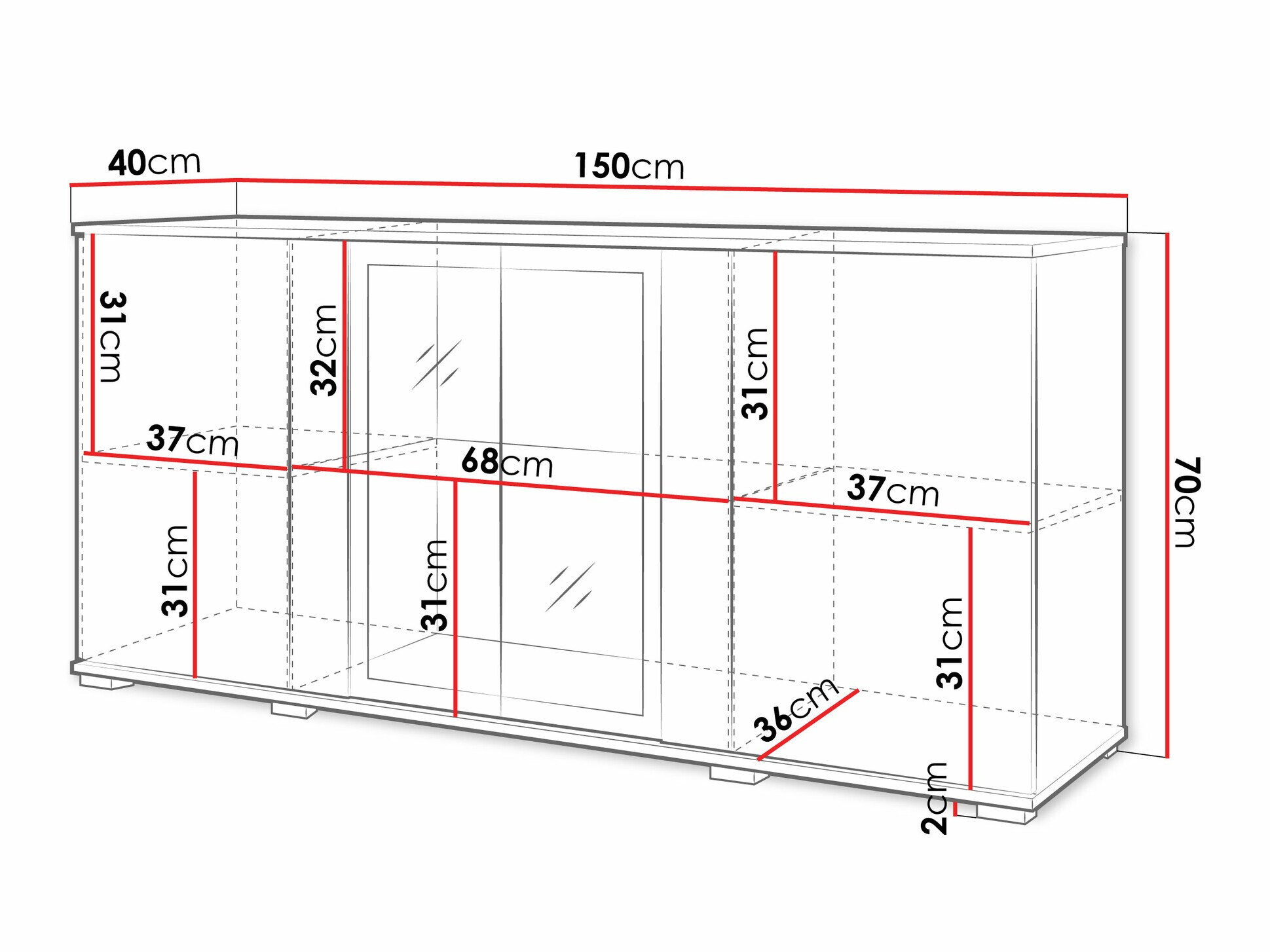 Aparador Torcame 102 (Negro)