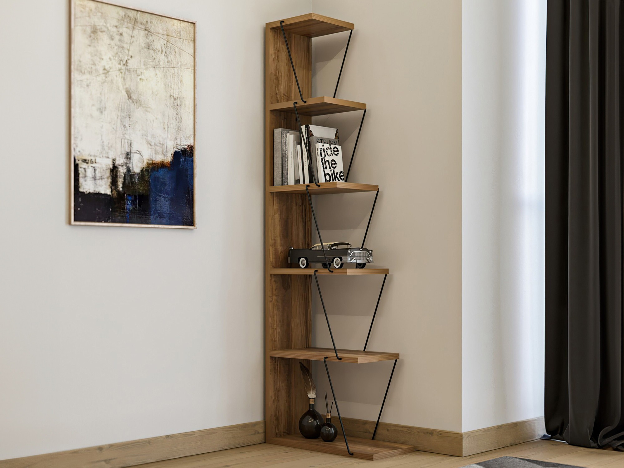 Estantería Kailua 371 (Nuez + Negro)