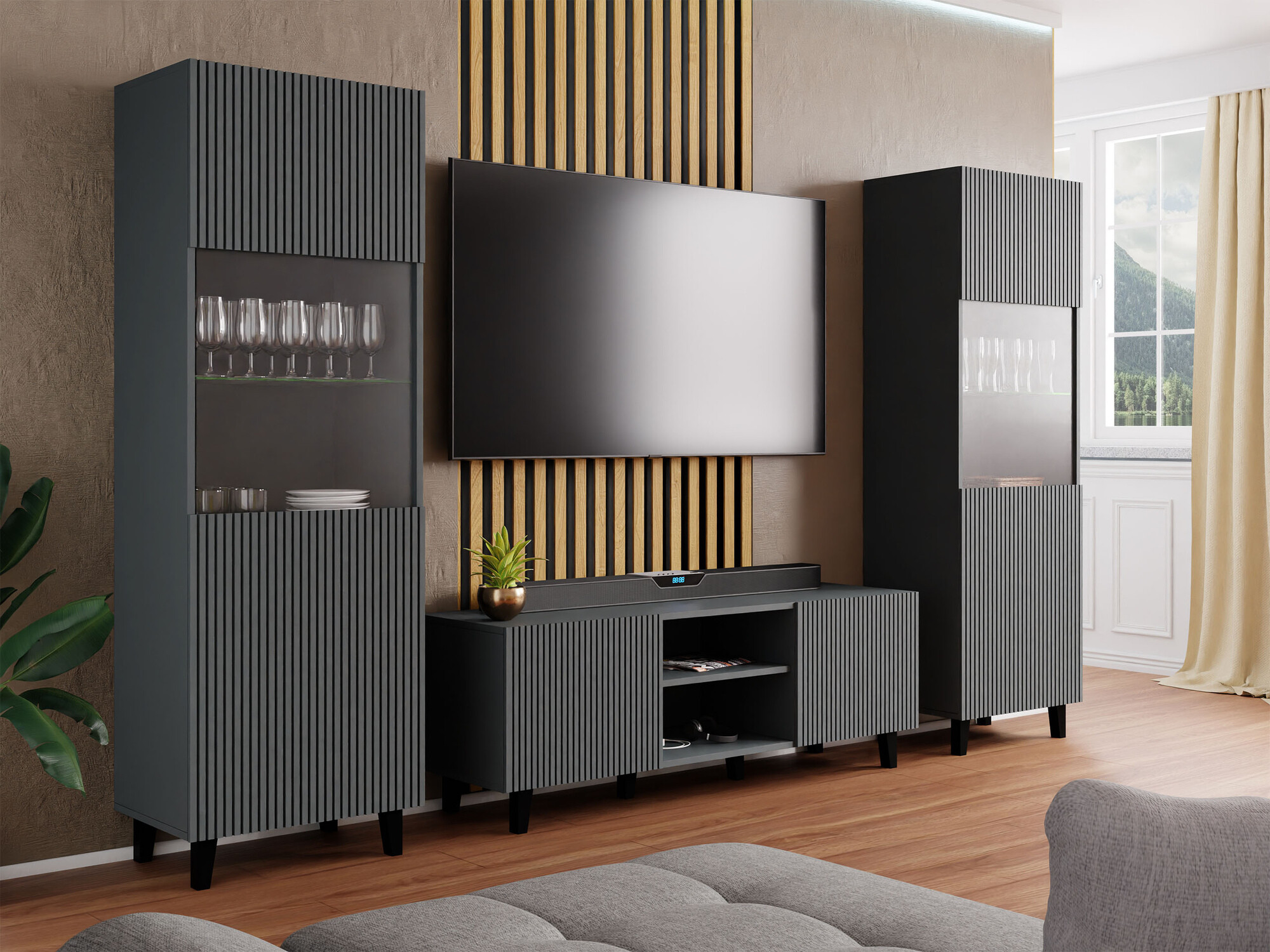 Conjunto de salón Comes (Antracita)