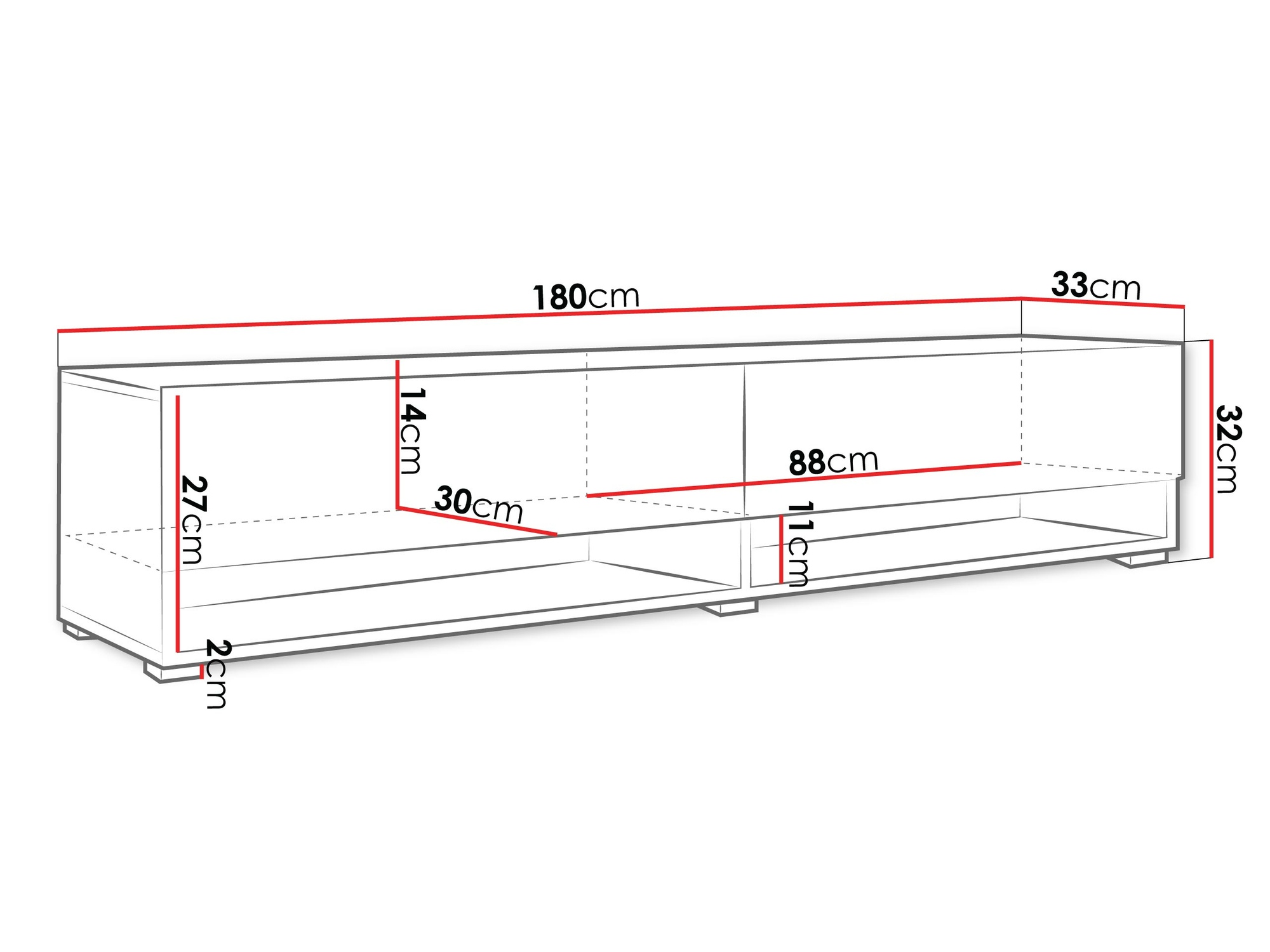 Mueble TV Sarasota 119 (Roble wotan + Blanco brillante)