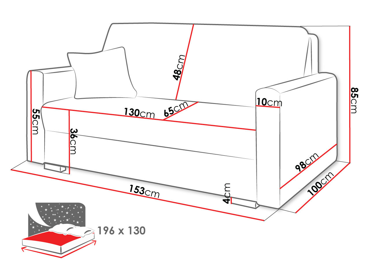 Sofá cama Solrin III (Tilia 86)