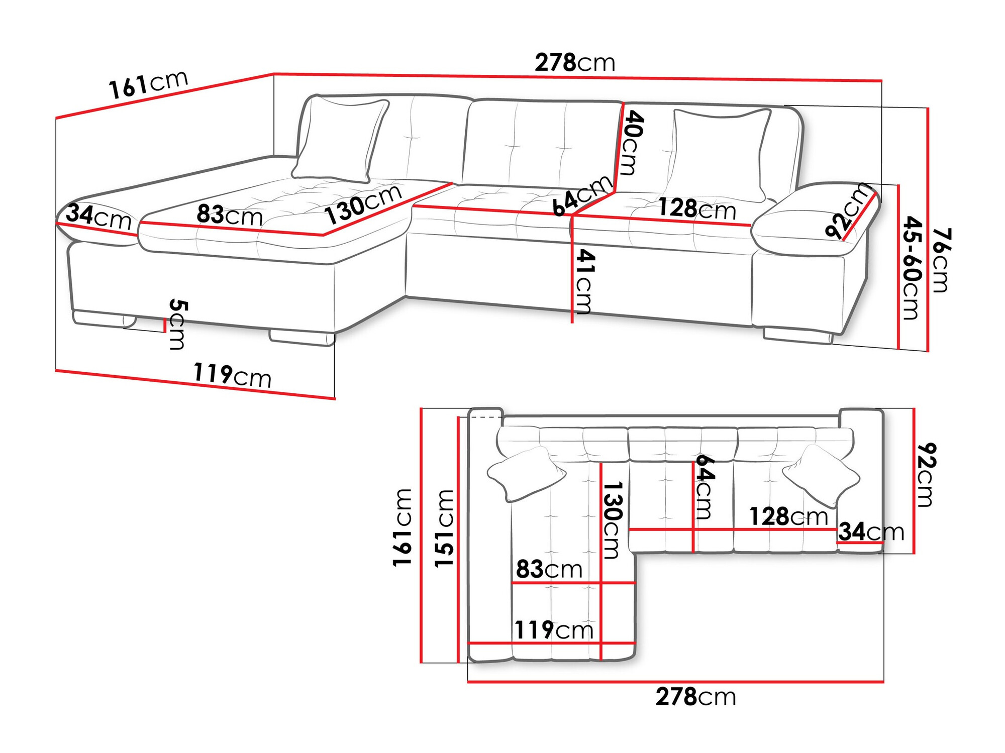 Sofá rinconero Comfivo 219 (Lawa 05)