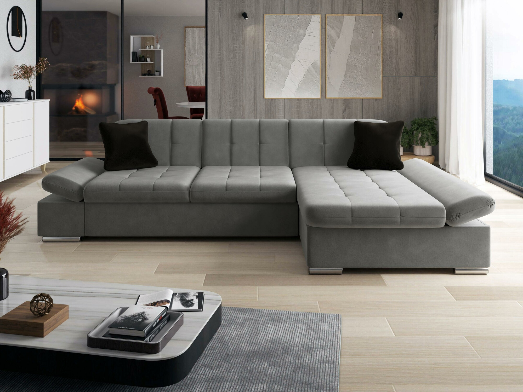 Sofá rinconero Comfivo 219 (Magic Velvet 2217 + Magic Velvet 2219)