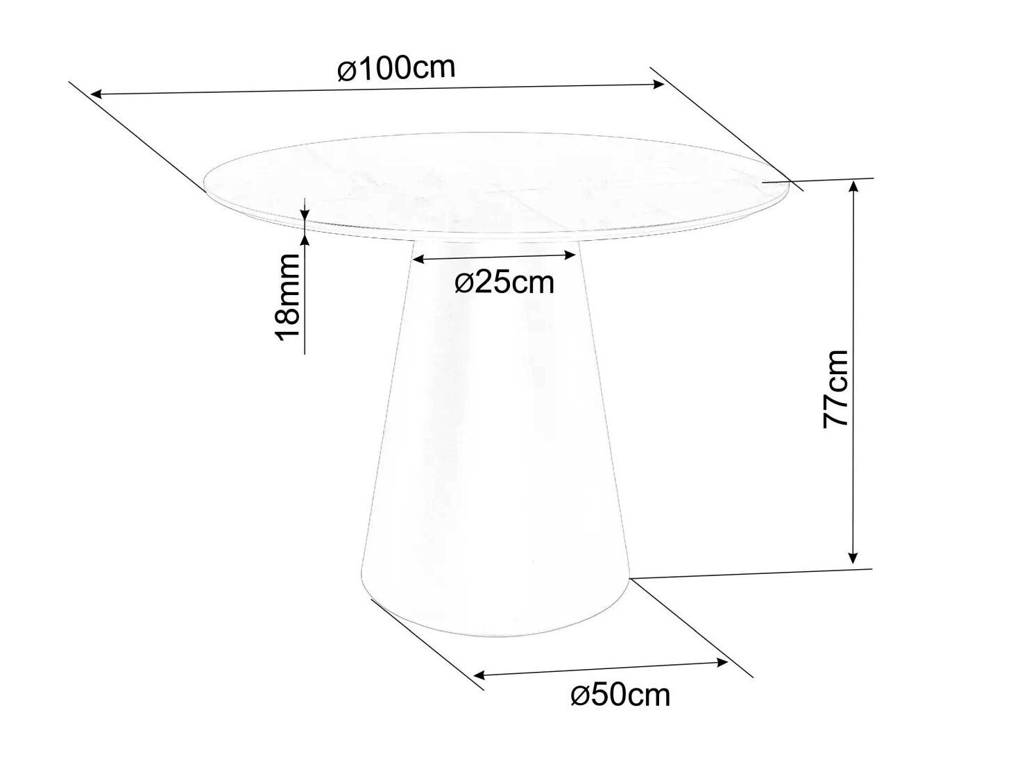 Mesa Detroit 733 (Roble + Negro)