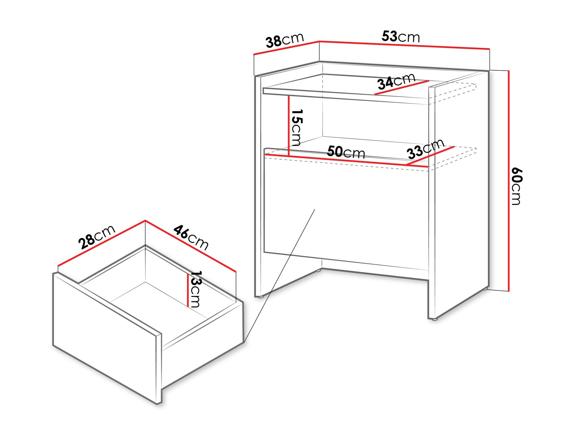 Mesilla de noche Filus (Roble oscuro)