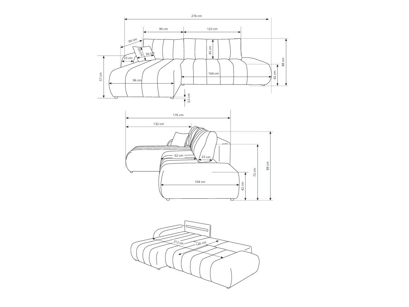 Sofá rinconero Kingston 152 (Lambi 08)