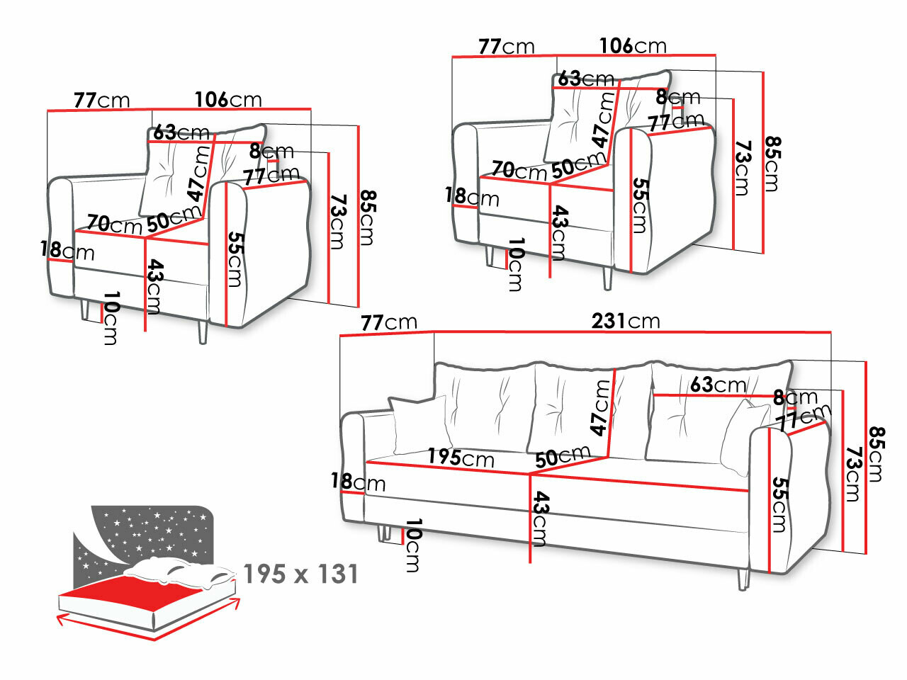 Conjunto de muebles tapizado Veldala 106 (Manila 29)