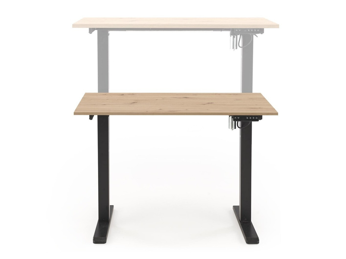 Escritorio de altura regulable Houston 1704 (Roble Artisan + Negro)