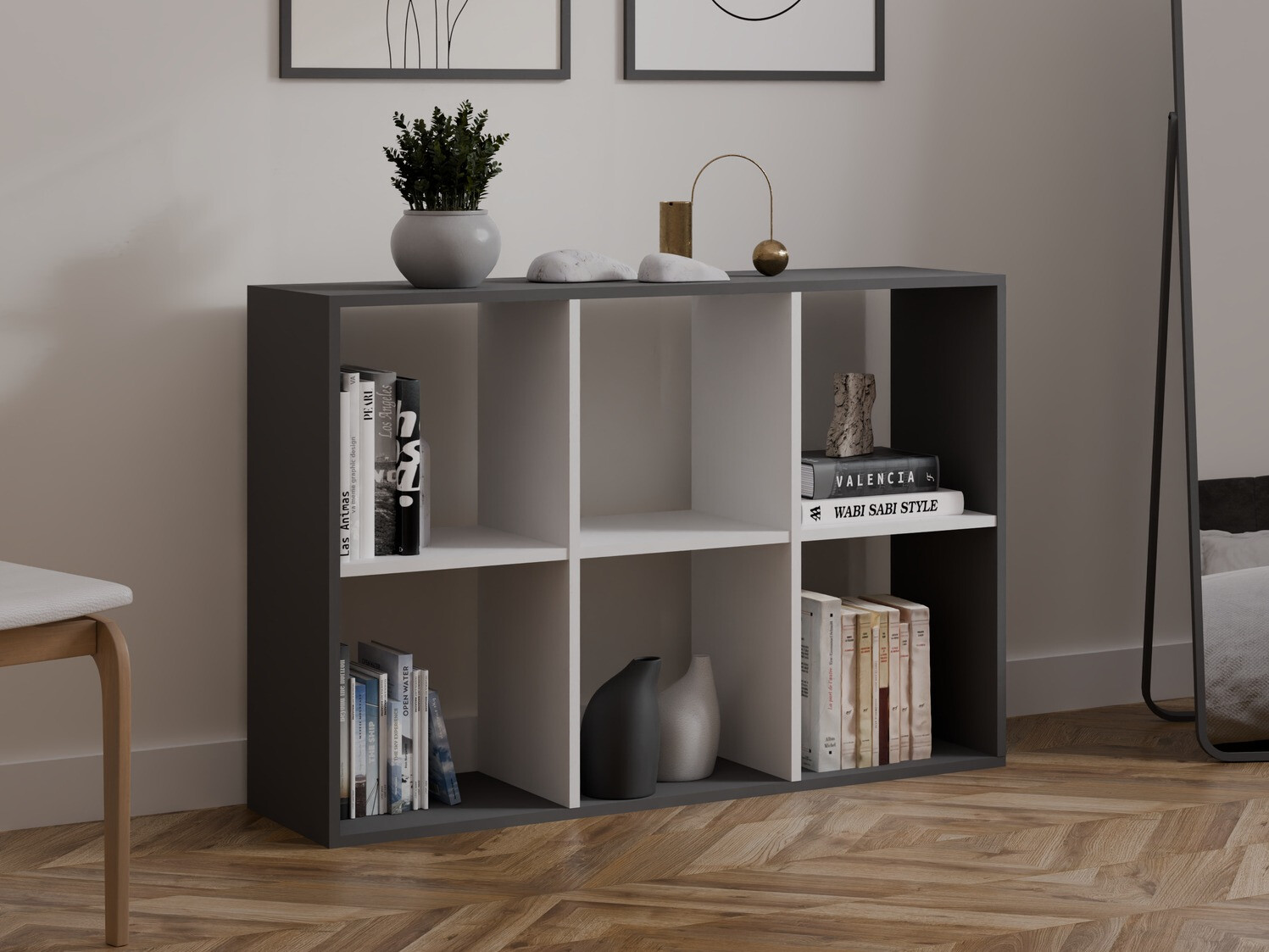 Estantería Mandeville 287 (Blanco + Antracita)