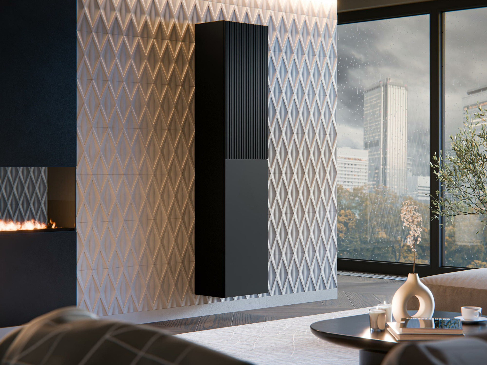 Estantería de pared Calveru 100 (Negro)