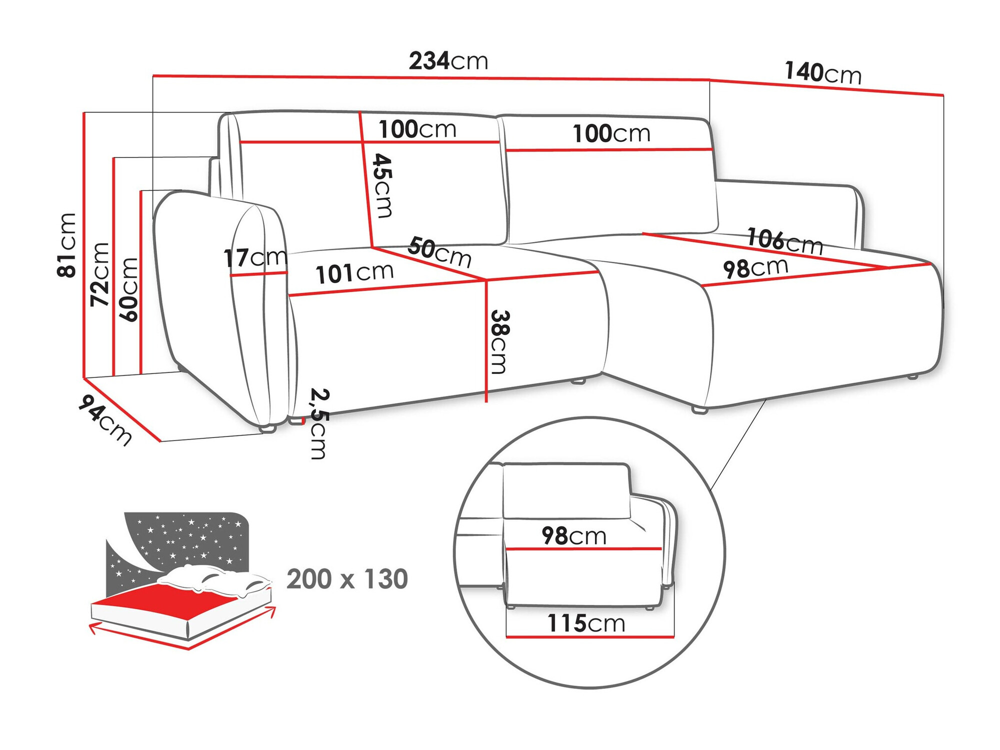 Sofá rinconero Temple 131 (Cruz 79)