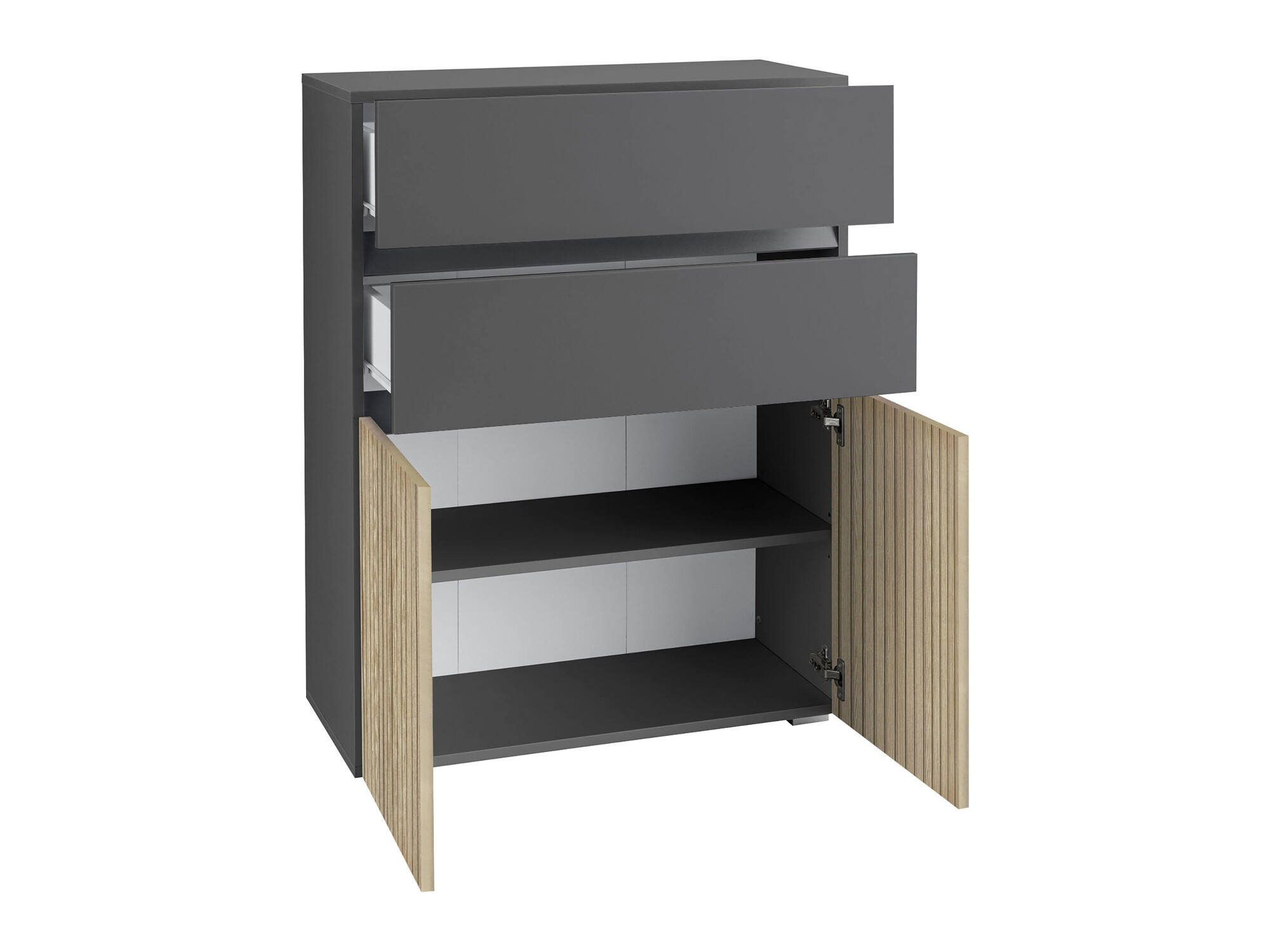 Armario de pie para baño Soncamu 101 (Antracita + Roble claro)