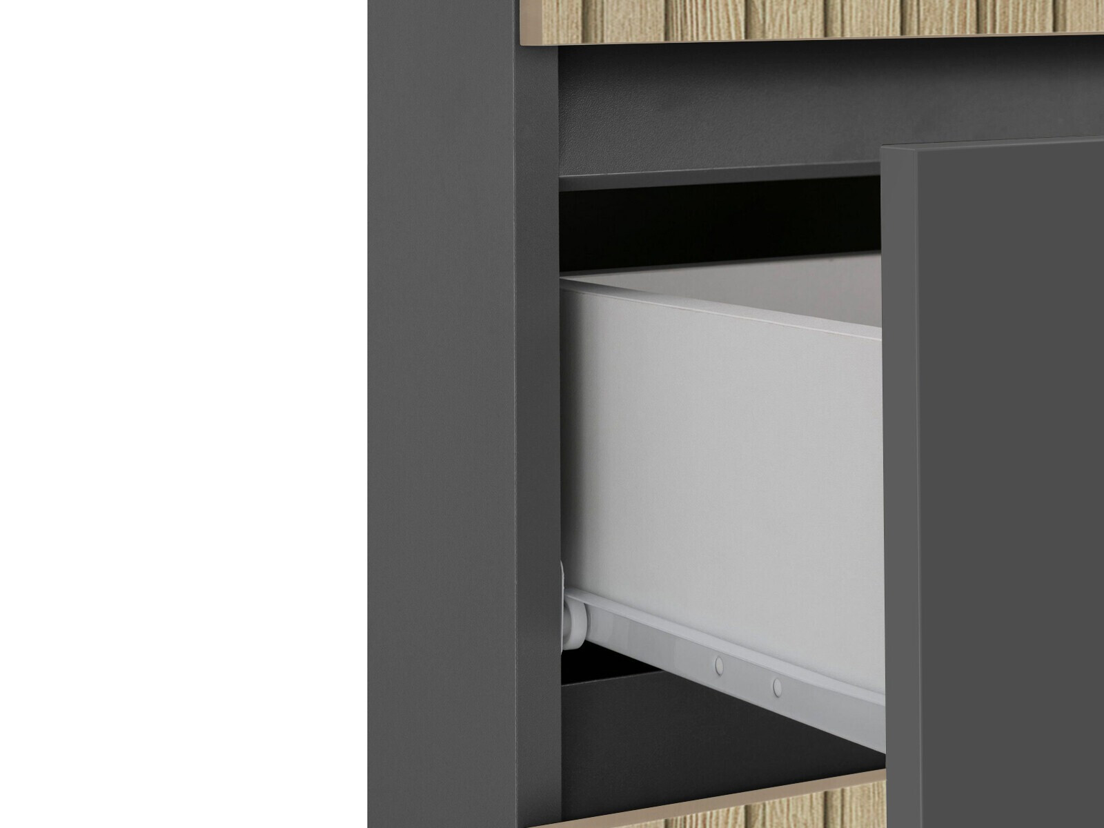 Armario de pie para baño Soncamu 102 (Antracita + Roble claro)