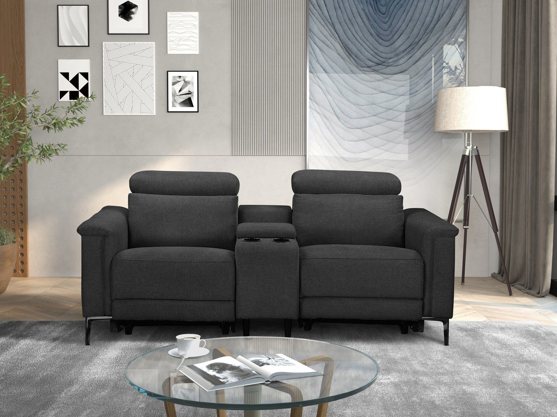 Sofá reclinable Denton 1467 (Antracita)