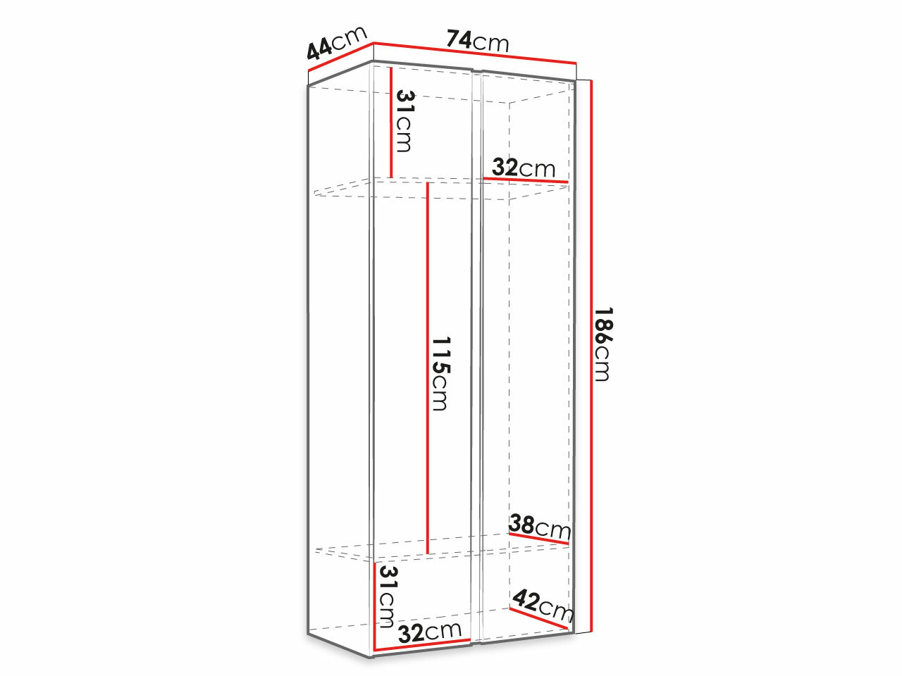 Armario Pinis I (Roble Artisan + Negro)