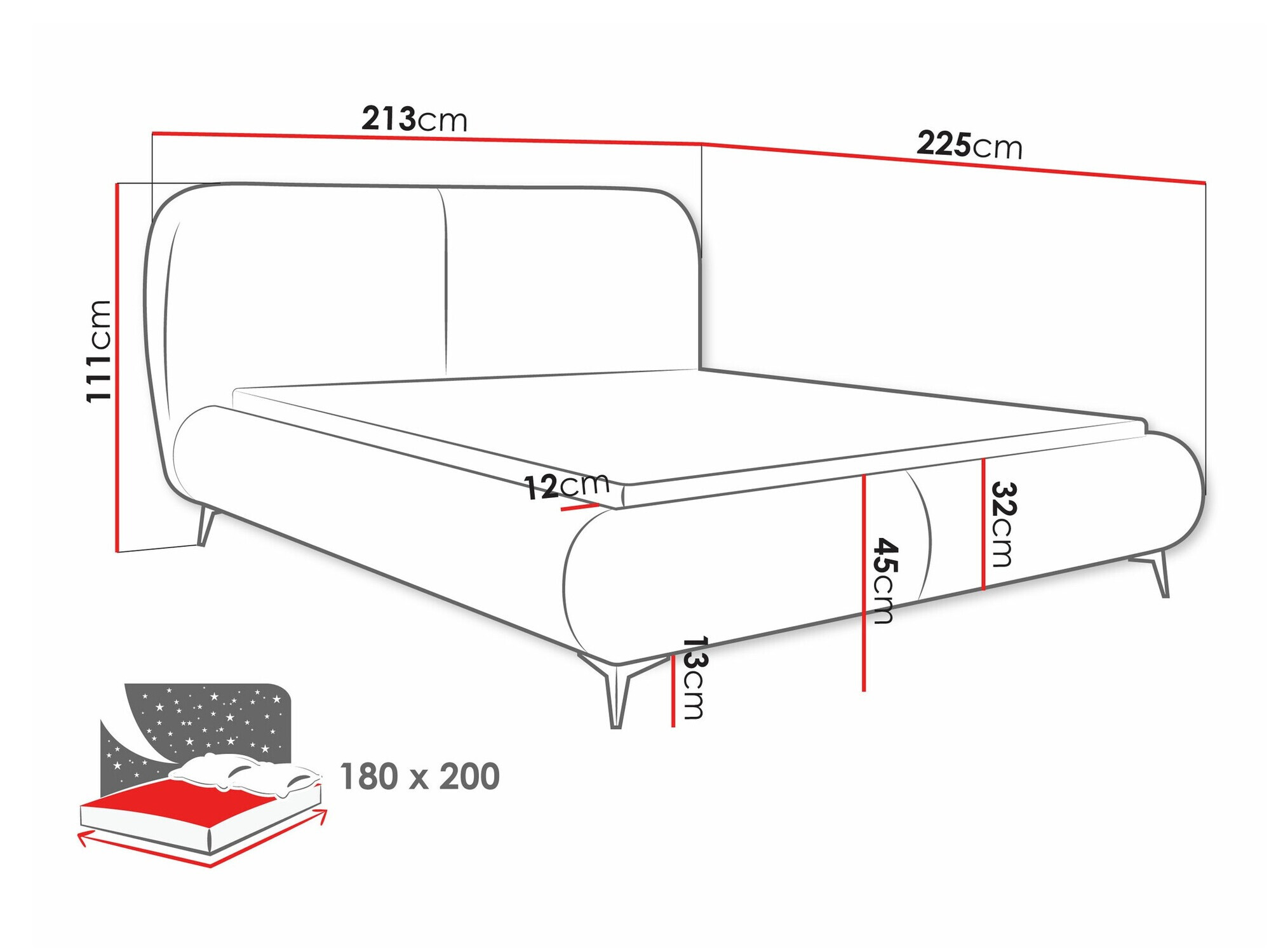 Cama Clovis 119 (Coral 45)