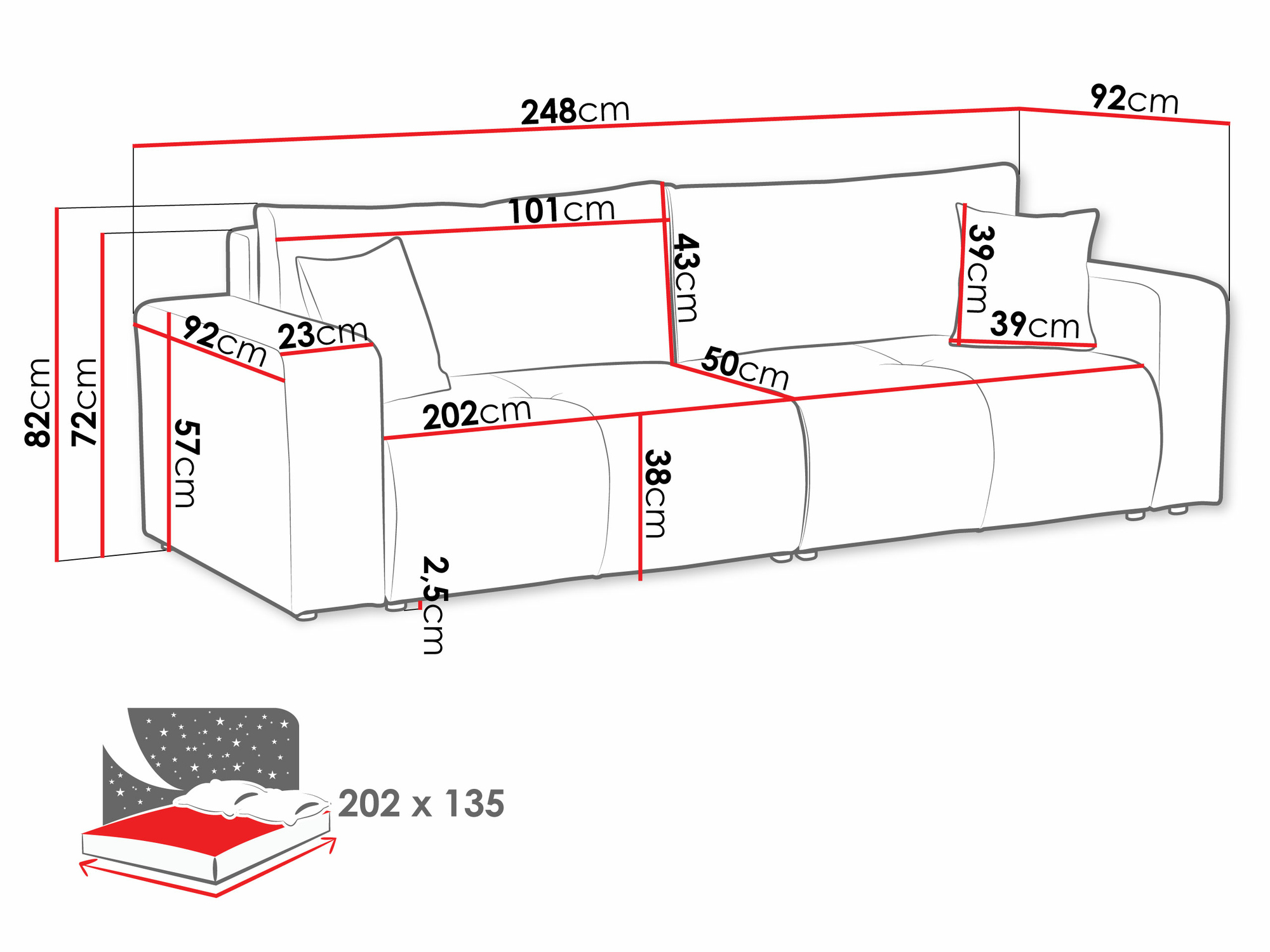 Sofá cama Comfivo 424 (Velo 627)