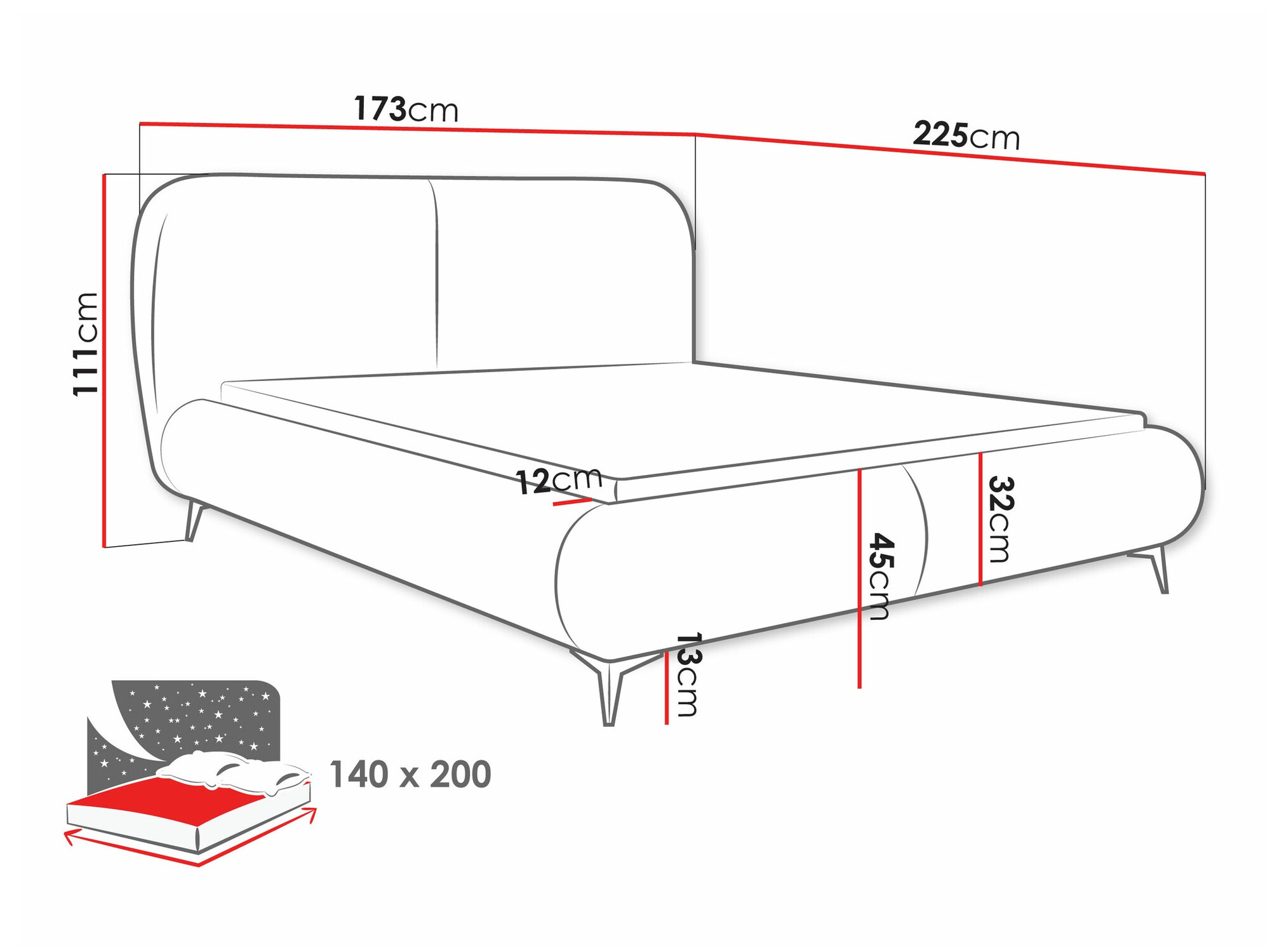 Cama Clovis 119 (Coral 15)