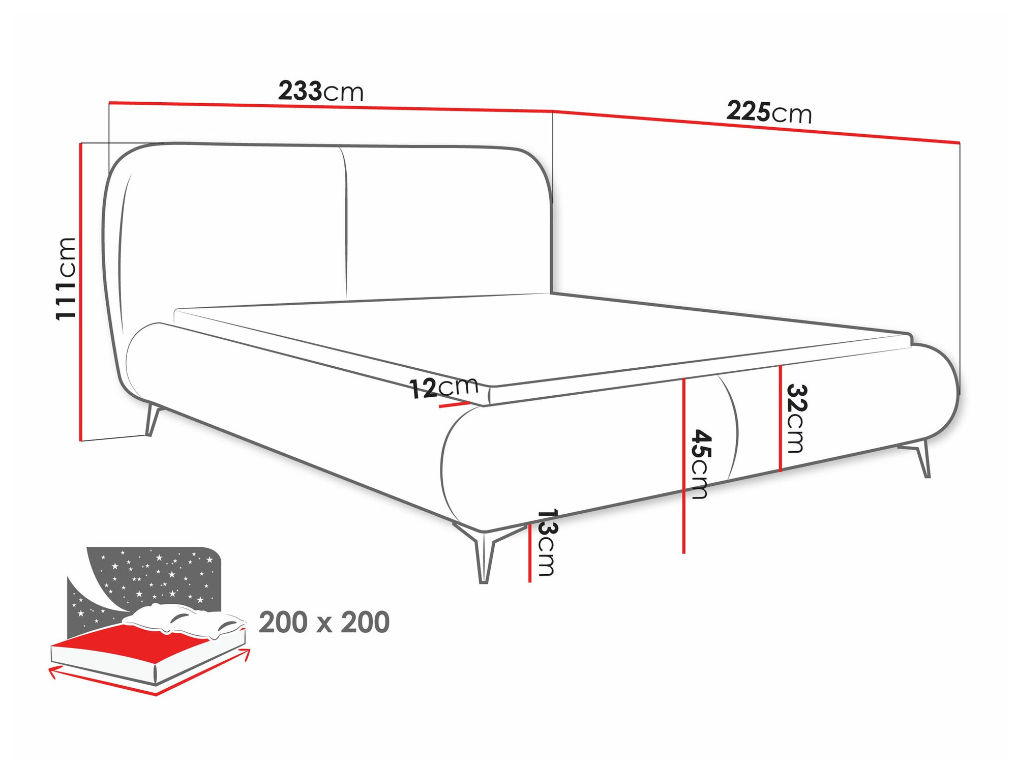 Cama Clovis 119 (Coral 75)