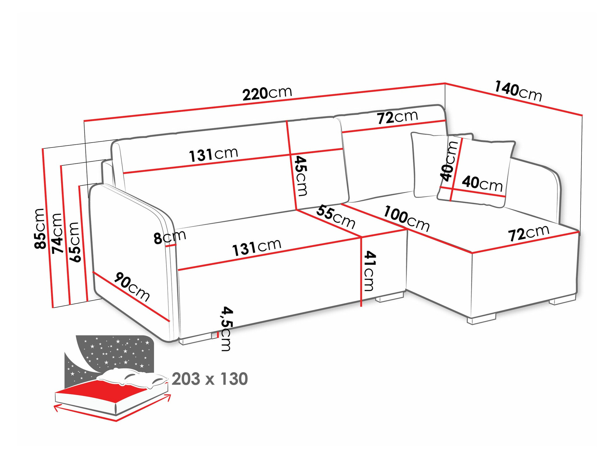 Sofá rinconero Columbus 245 (Velo 626)