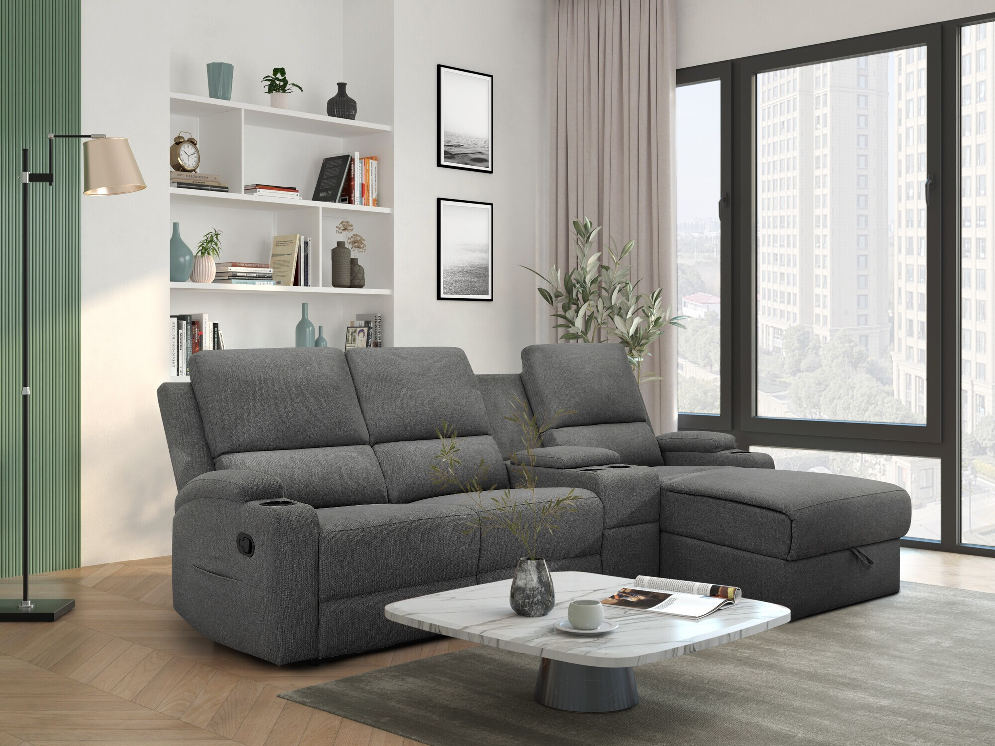 Sillón reclinable de ángulo suave Denton 1368 (Antracita)