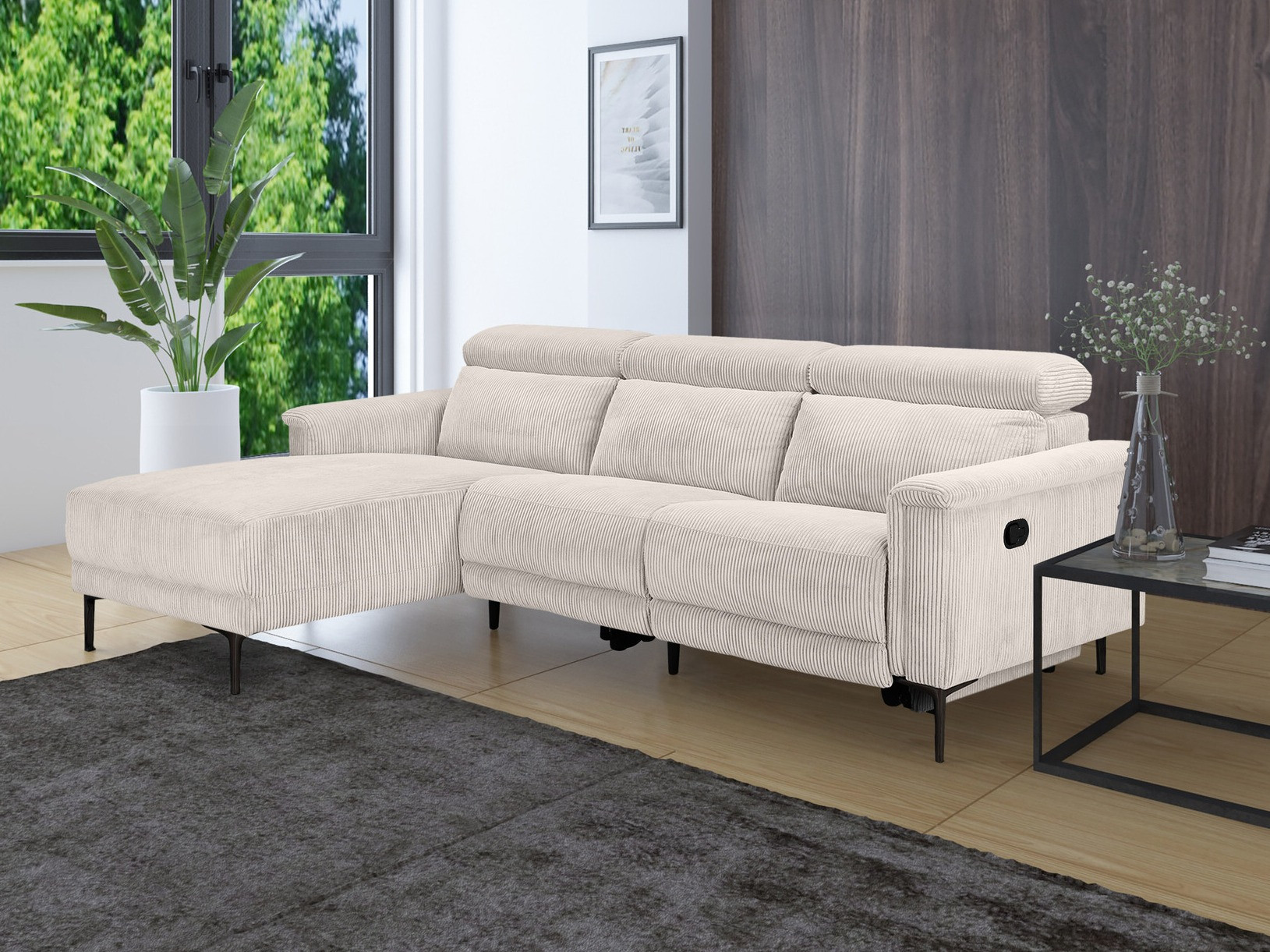 Sillón reclinable de ángulo suave Denton 1474 (Crema)