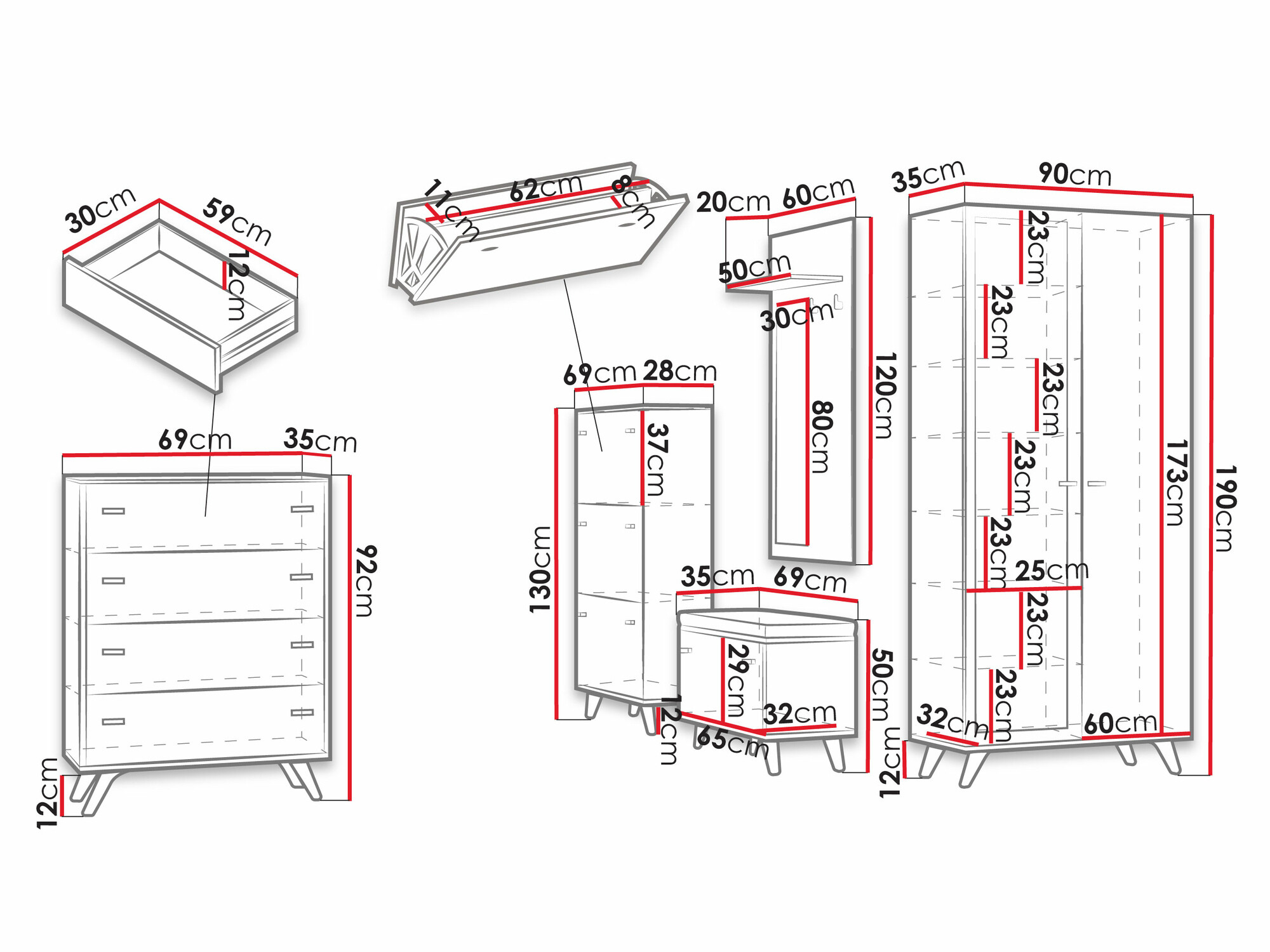 Conjunto para recibidor Levtena 105