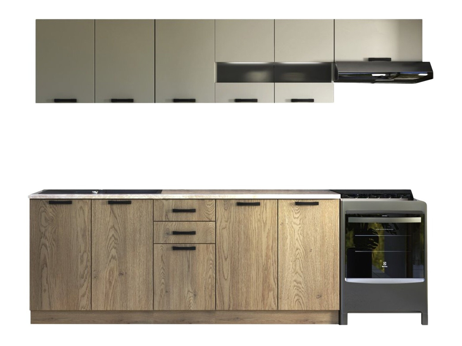 Conjunto de cocina Houston 1182 (Cachemira + Roble)