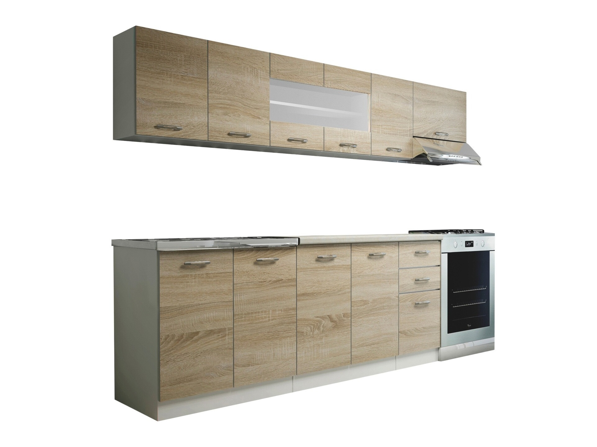 Conjunto de cocina Houston 1182 (Sanoma roble + Blanco + Beige)
