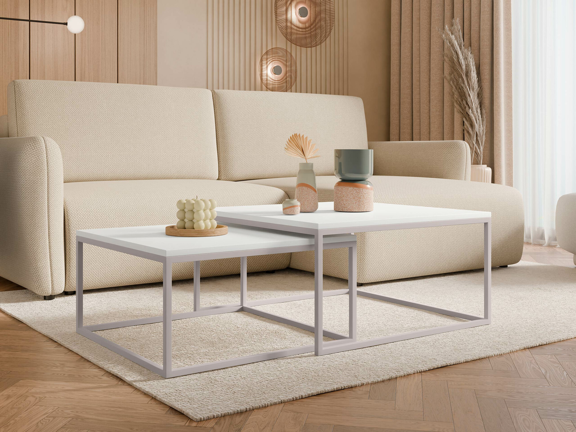 Conjunto mesa de centro Oswego 133 (Blanco + Cachemira)