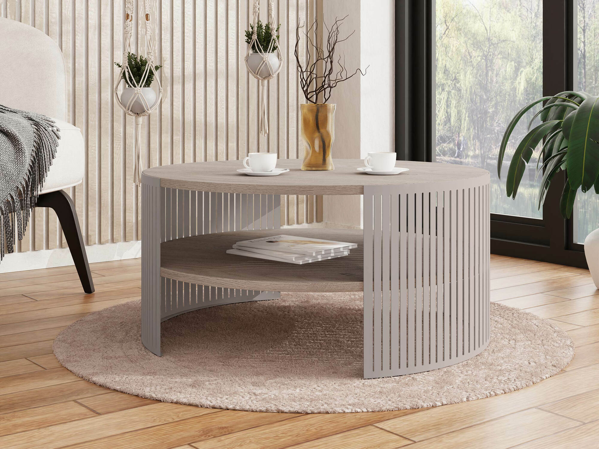 Mesa de centro Civer VIII (Cachemira + Luminoso madera)