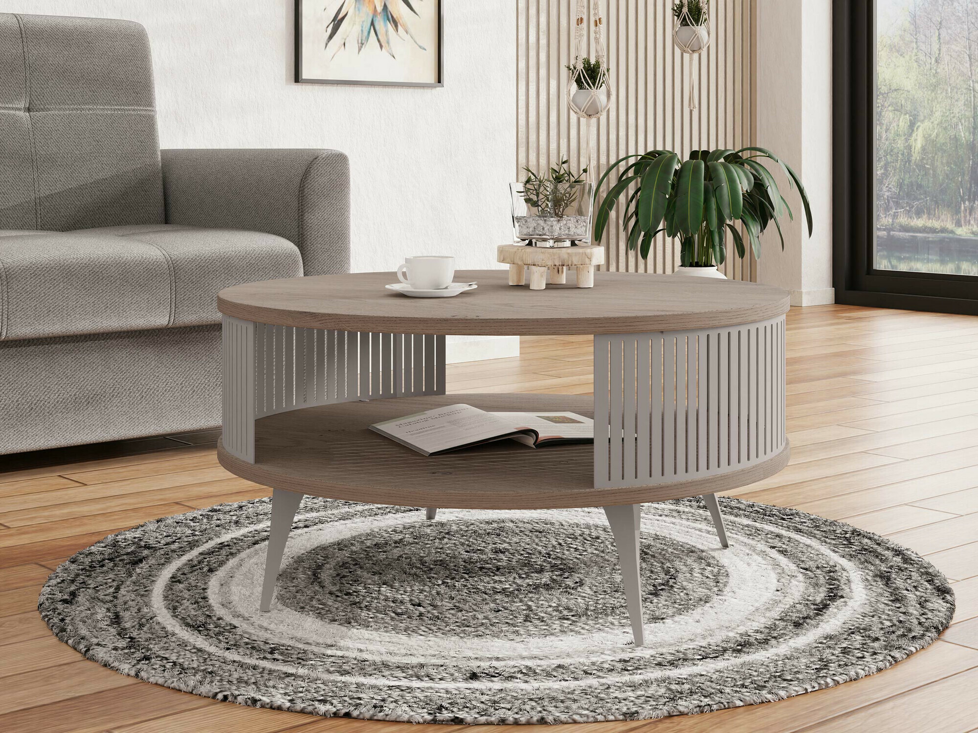 Mesa de centro Sordore 125 (Cachemira + Luminoso madera)