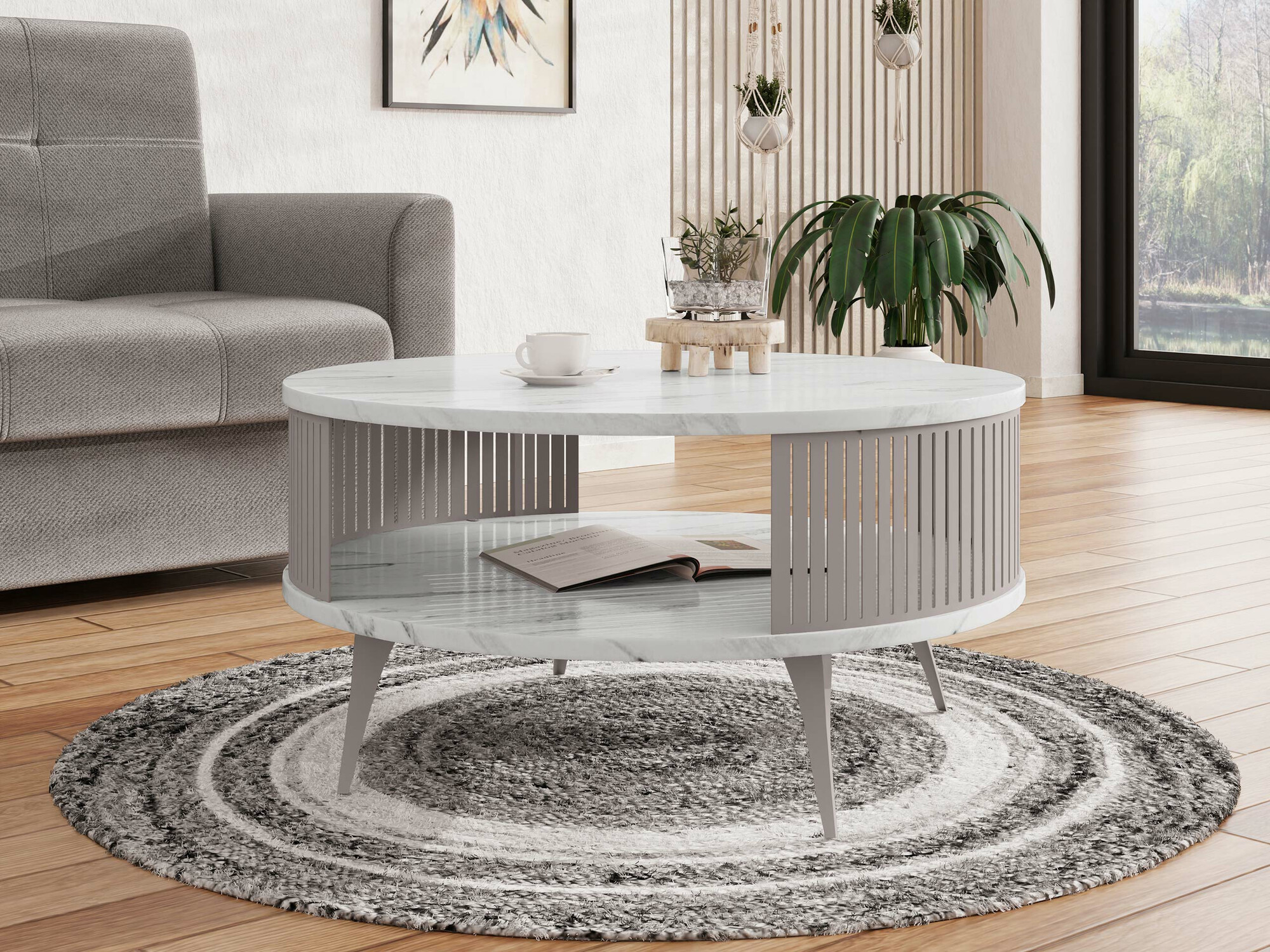 Mesa de centro Vitum VI (Cachemira + Mármol blanco)