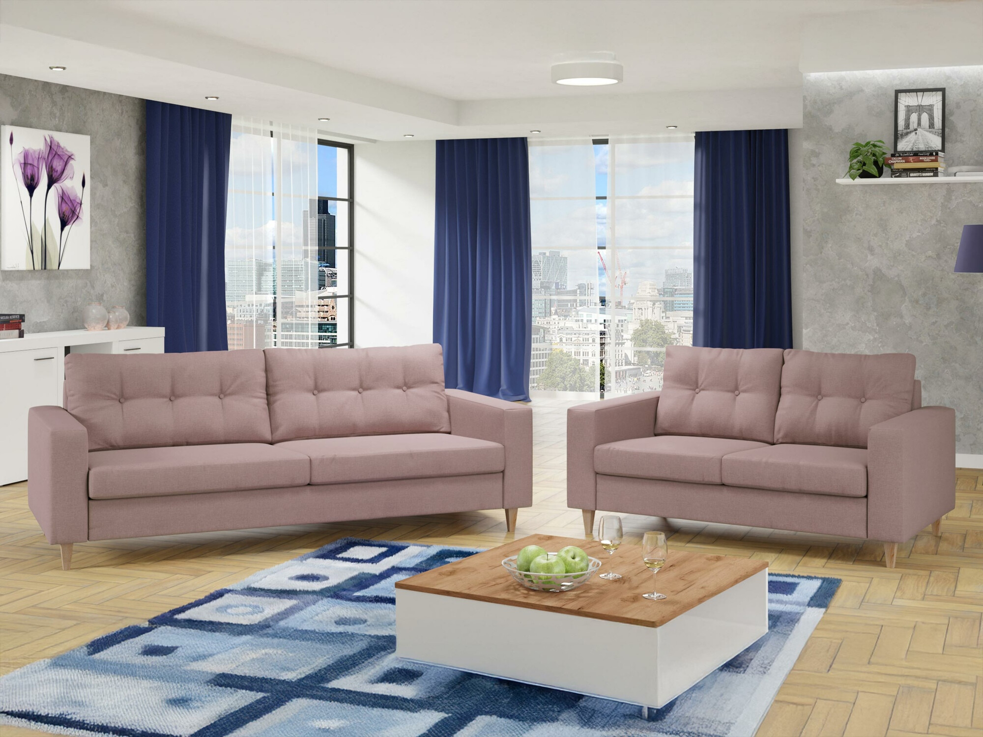 Conjunto de muebles tapizado Temple 112