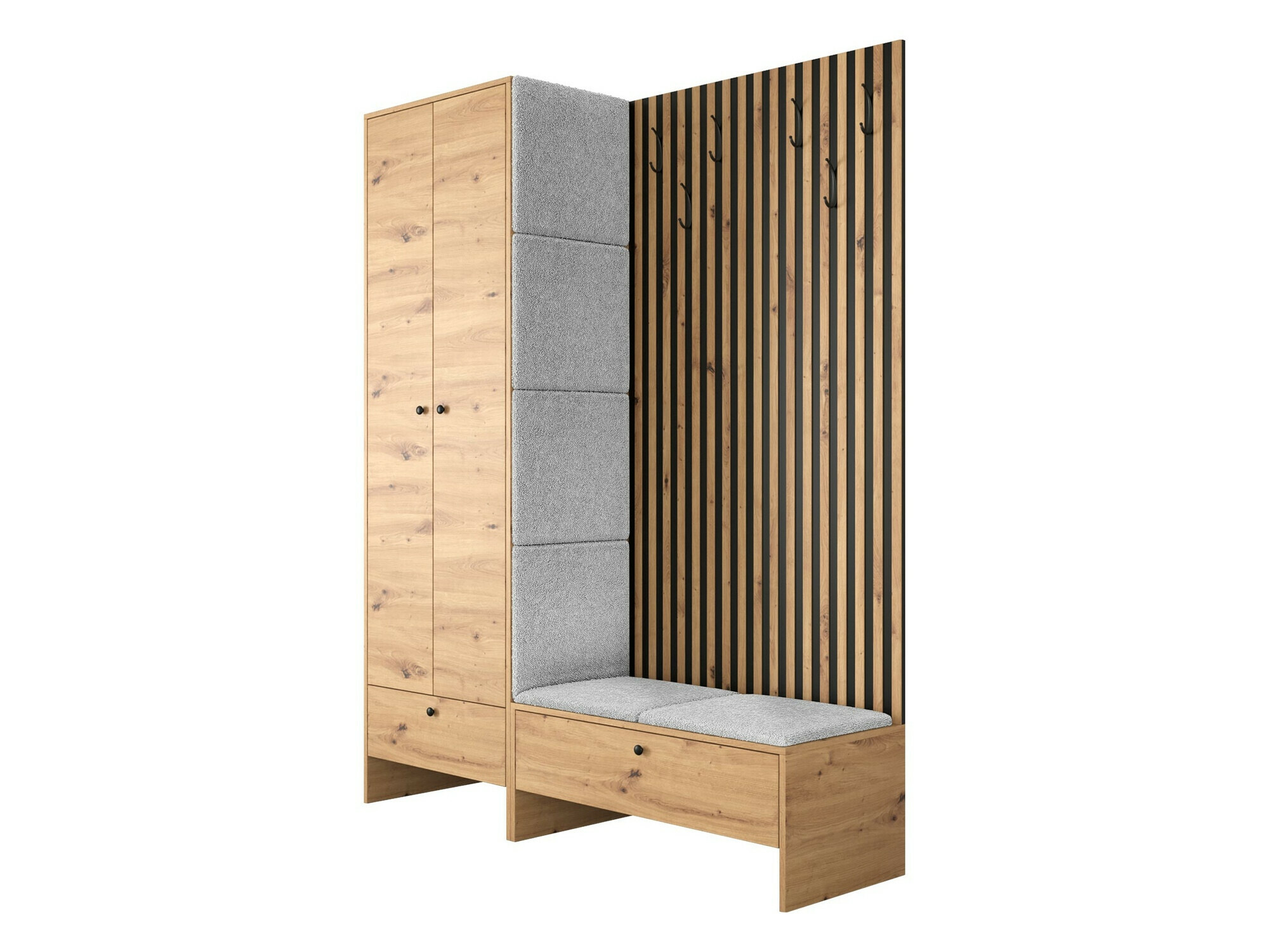 Conjunto para recibidor Donio III (Roble Artisan + Abriamo 06)
