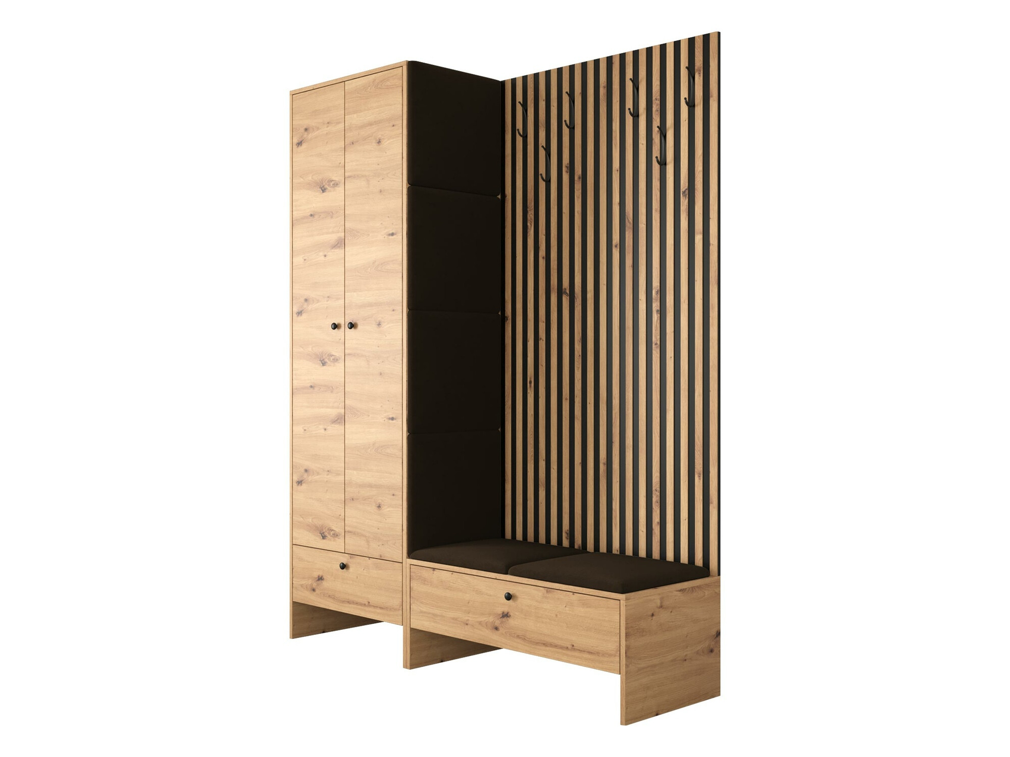 Conjunto para recibidor Donio III (Roble Artisan + Manila 04)