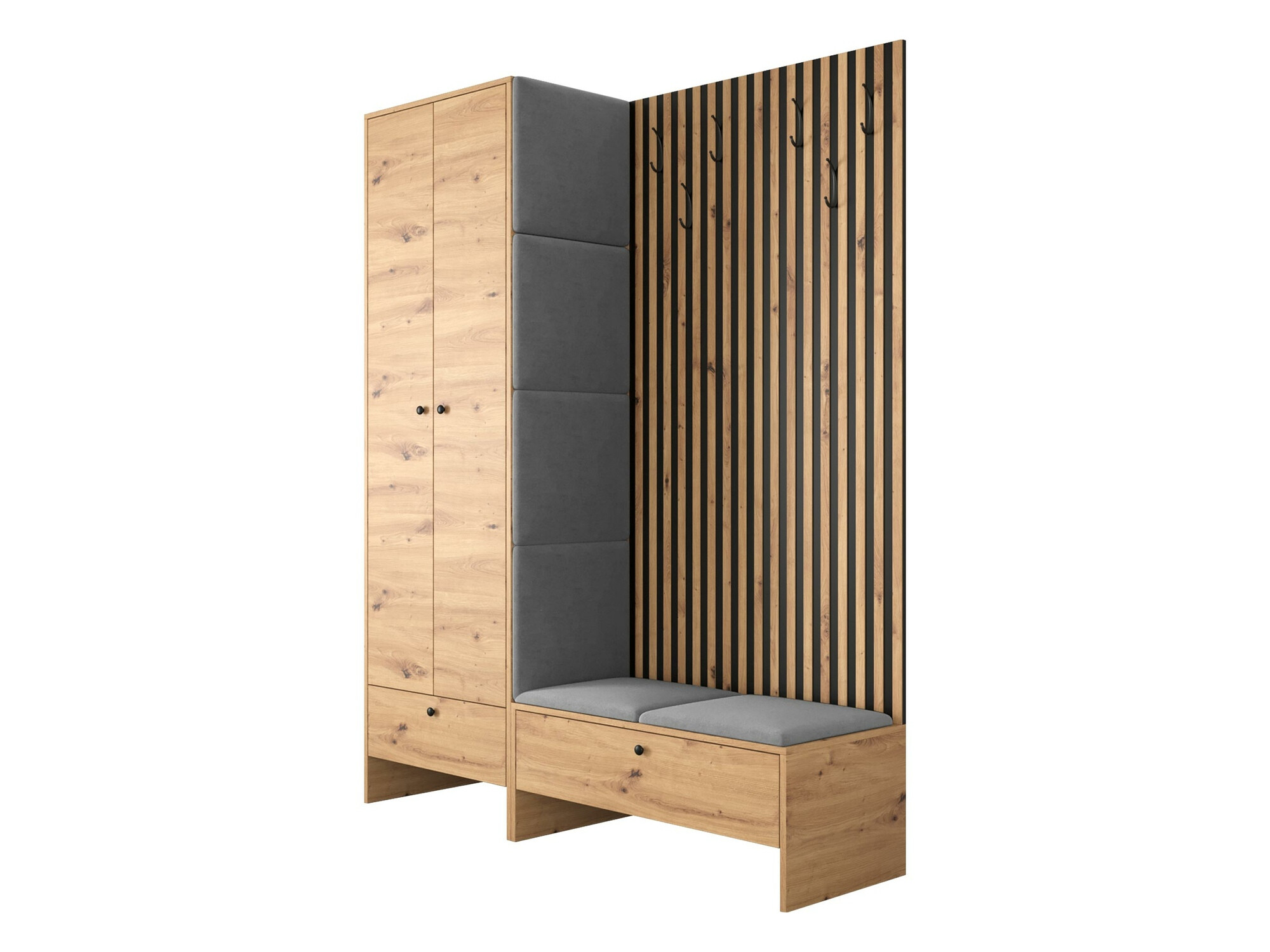 Conjunto para recibidor Donio III (Roble Artisan + Manila 16)