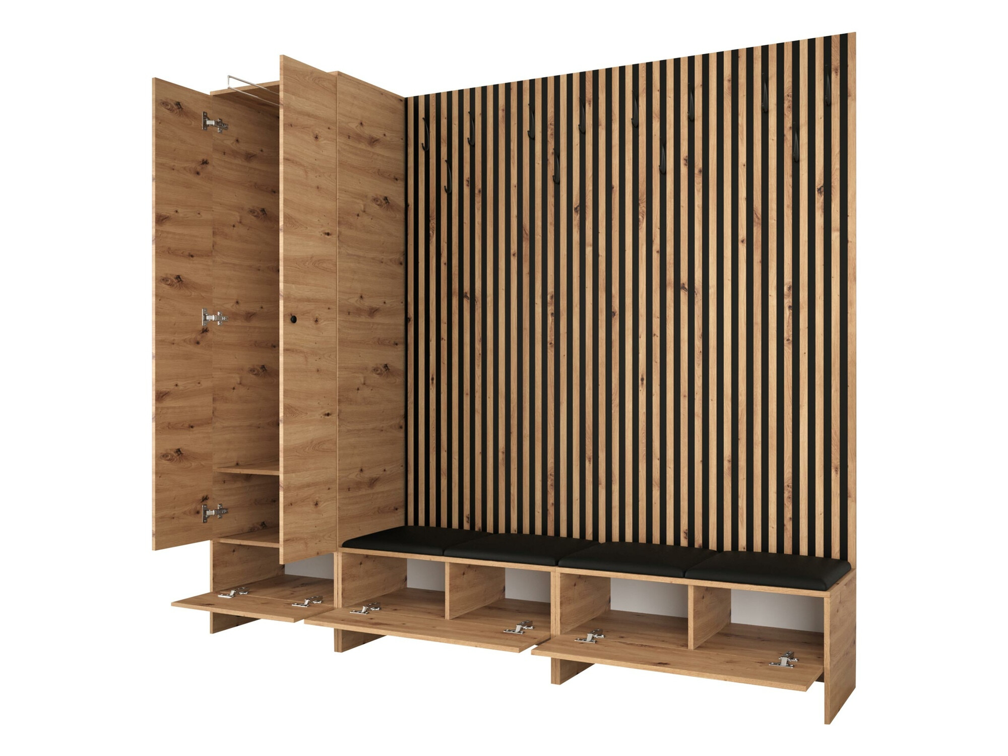 Conjunto para recibidor Donio VI (Roble Artisan + Manila 02)