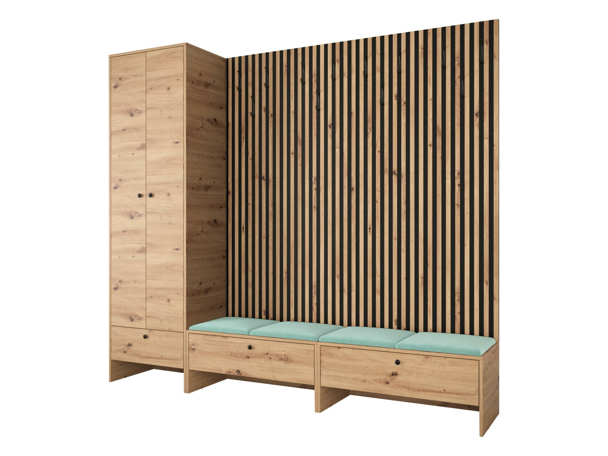 Conjunto para recibidor Donio VI (Roble Artisan + Manila 11)